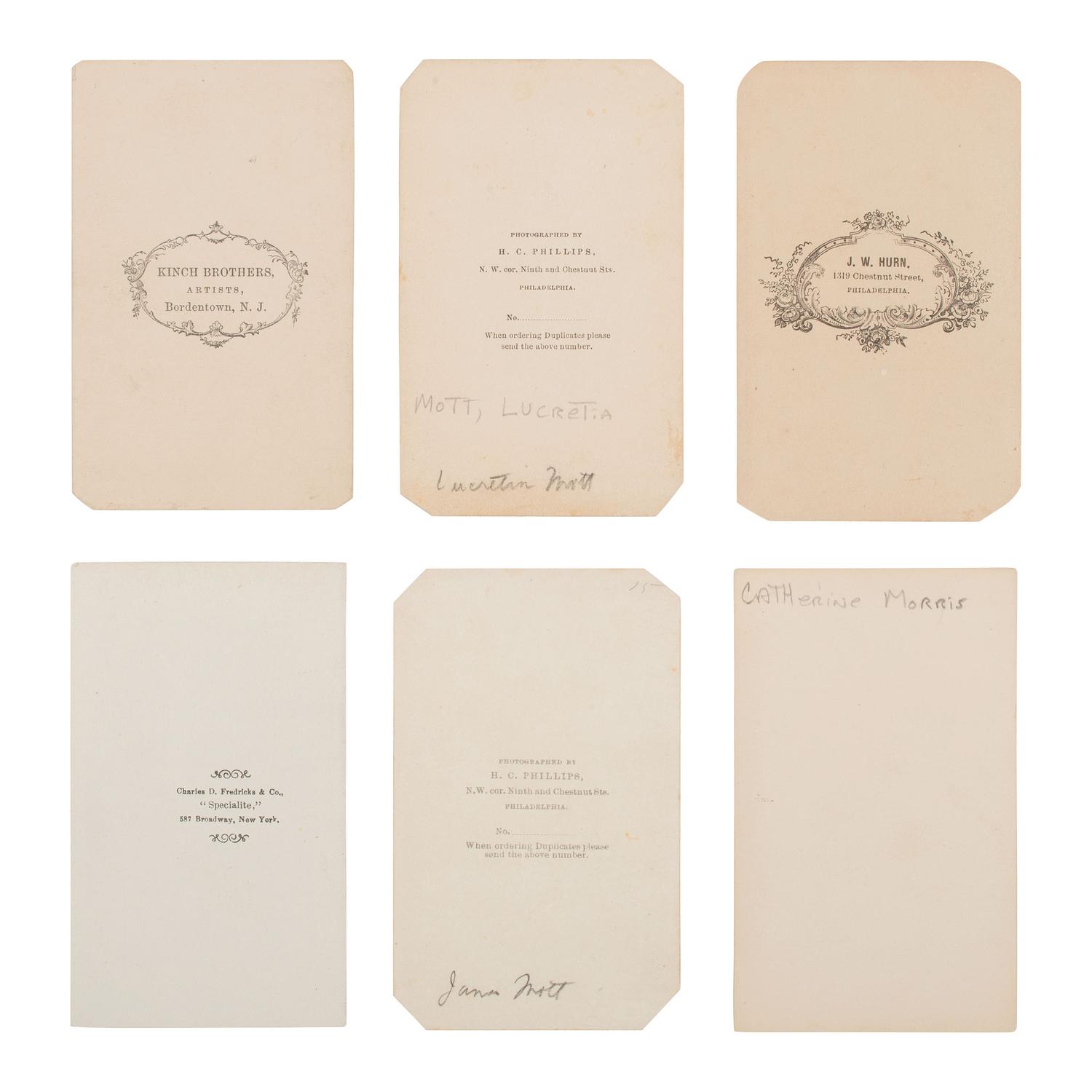 [Early Photography] Group of 19 Photographs of Quakers, incl. Lucretia Mott and Brigflatts Meeting House.