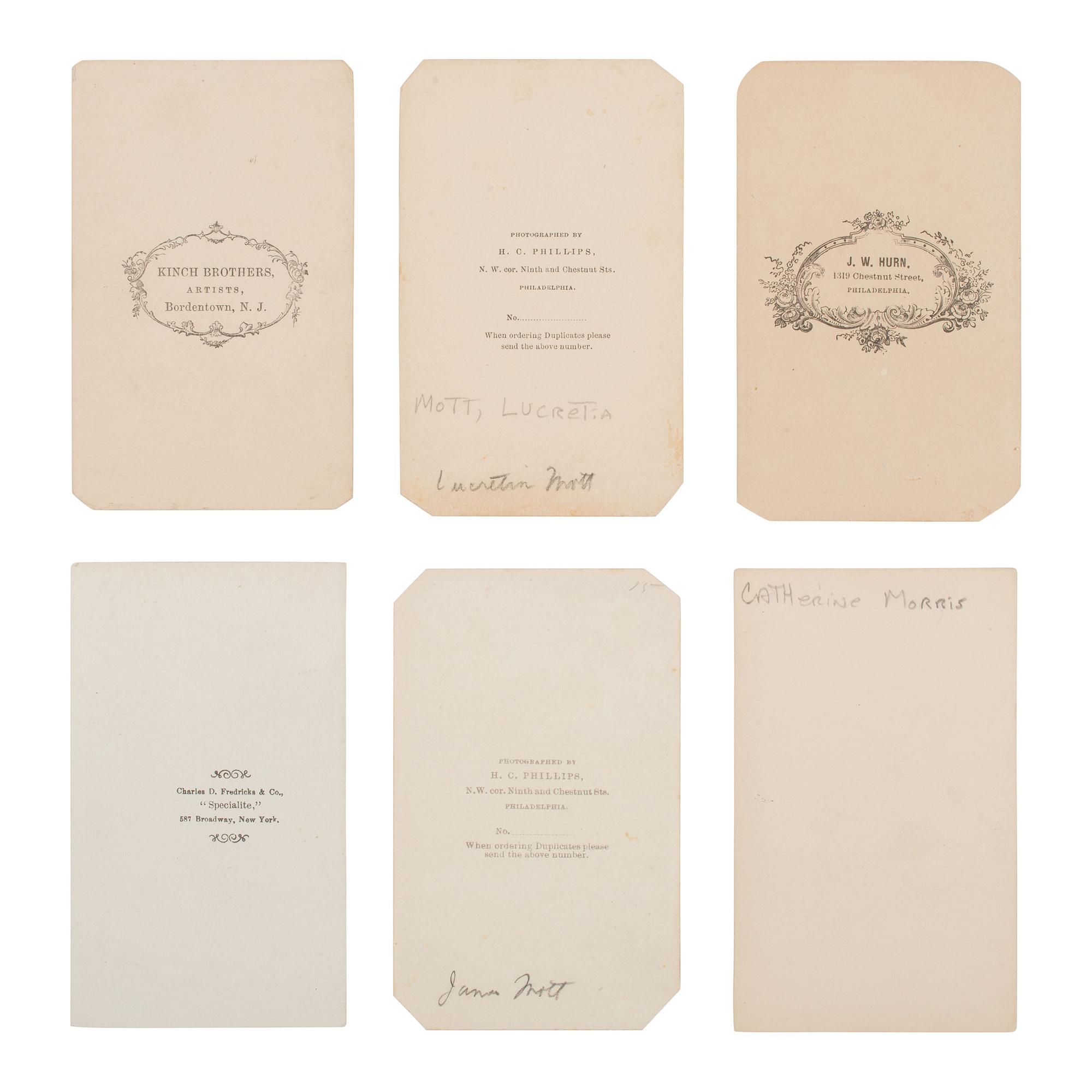 [Early Photography] Group of 19 Photographs of Quakers, incl. Lucretia Mott and Brigflatts Meeting House.