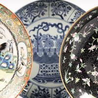 Six Chinese Export Porcelain Plates and One Thai Porcelain