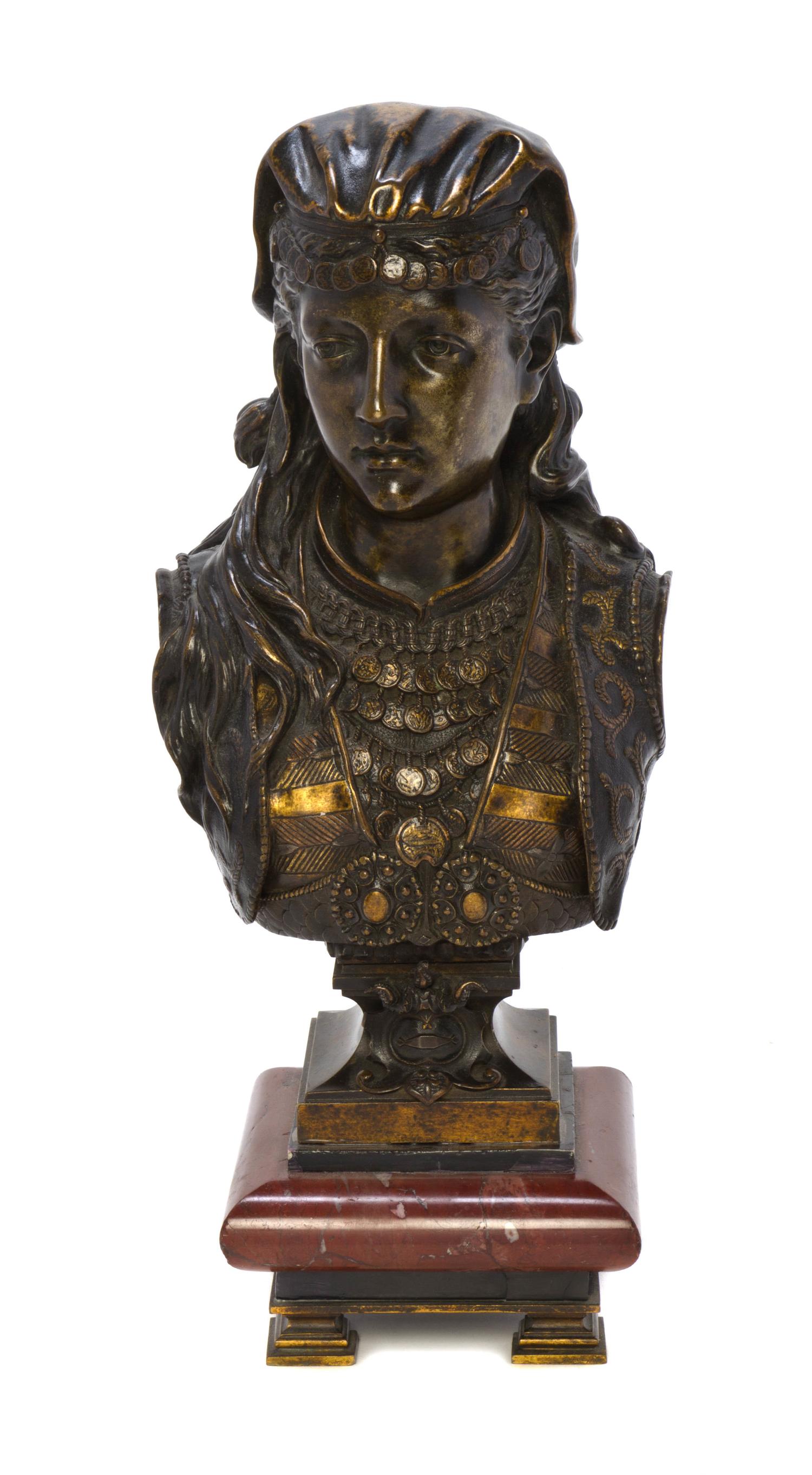 A French Bronze Bust, Height 17 5/8 inches. — ZACHARY RIMBEZ (LATE 19TH/EARLY 20TH CENTURY),