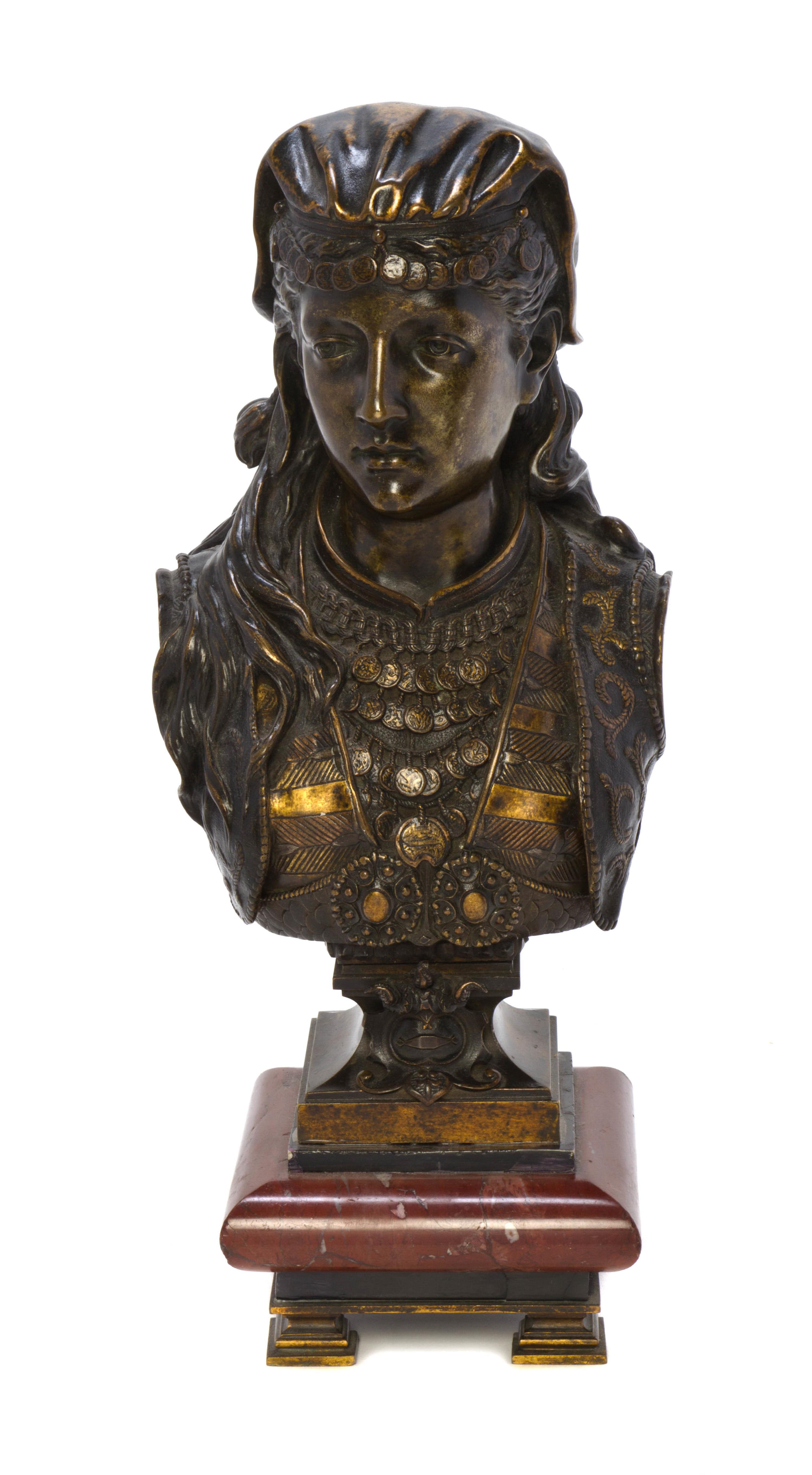 A French Bronze Bust, Height 17 5/8 inches. — ZACHARY RIMBEZ (LATE 19TH/EARLY 20TH CENTURY),
