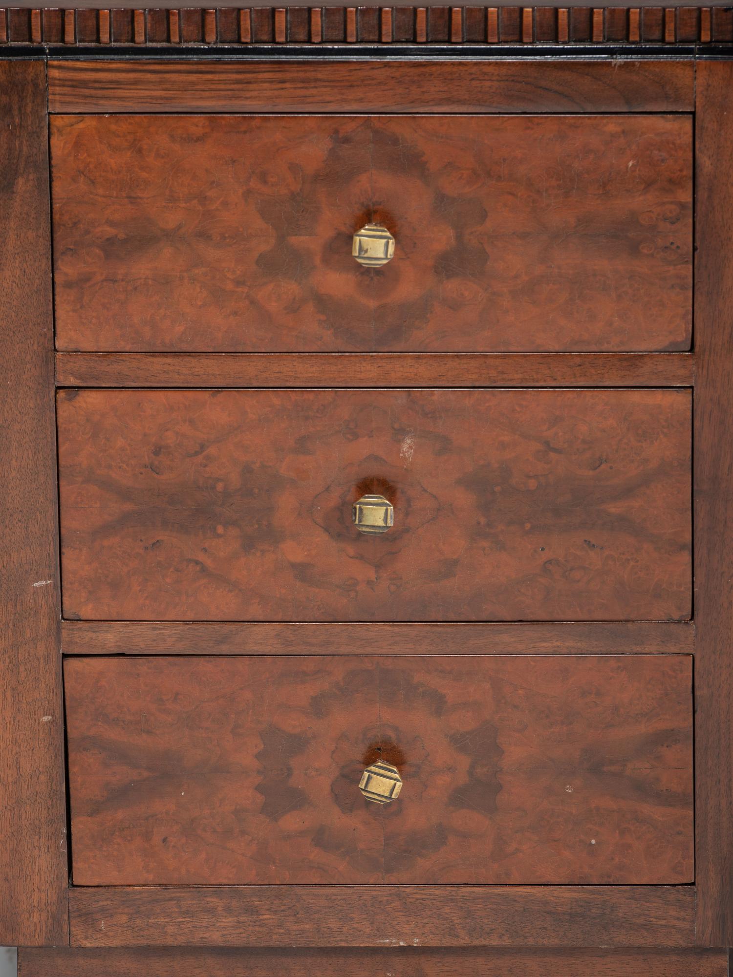 An Art Deco Walnut Pedestal Desk