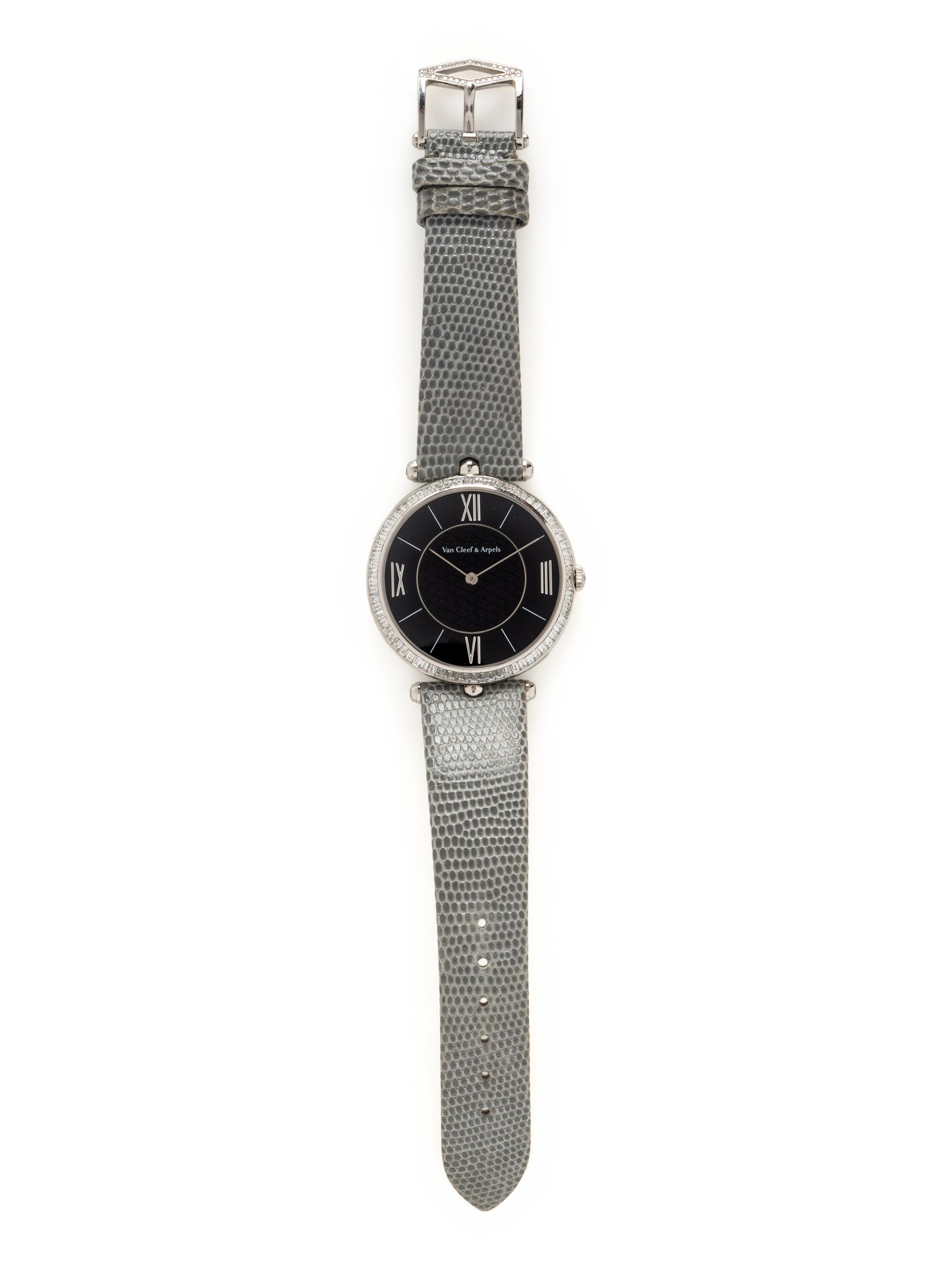 VAN CLEEF AND ARPELS, PLATINUM AND DIAMOND 'PIERRE ARPELS' WATCH