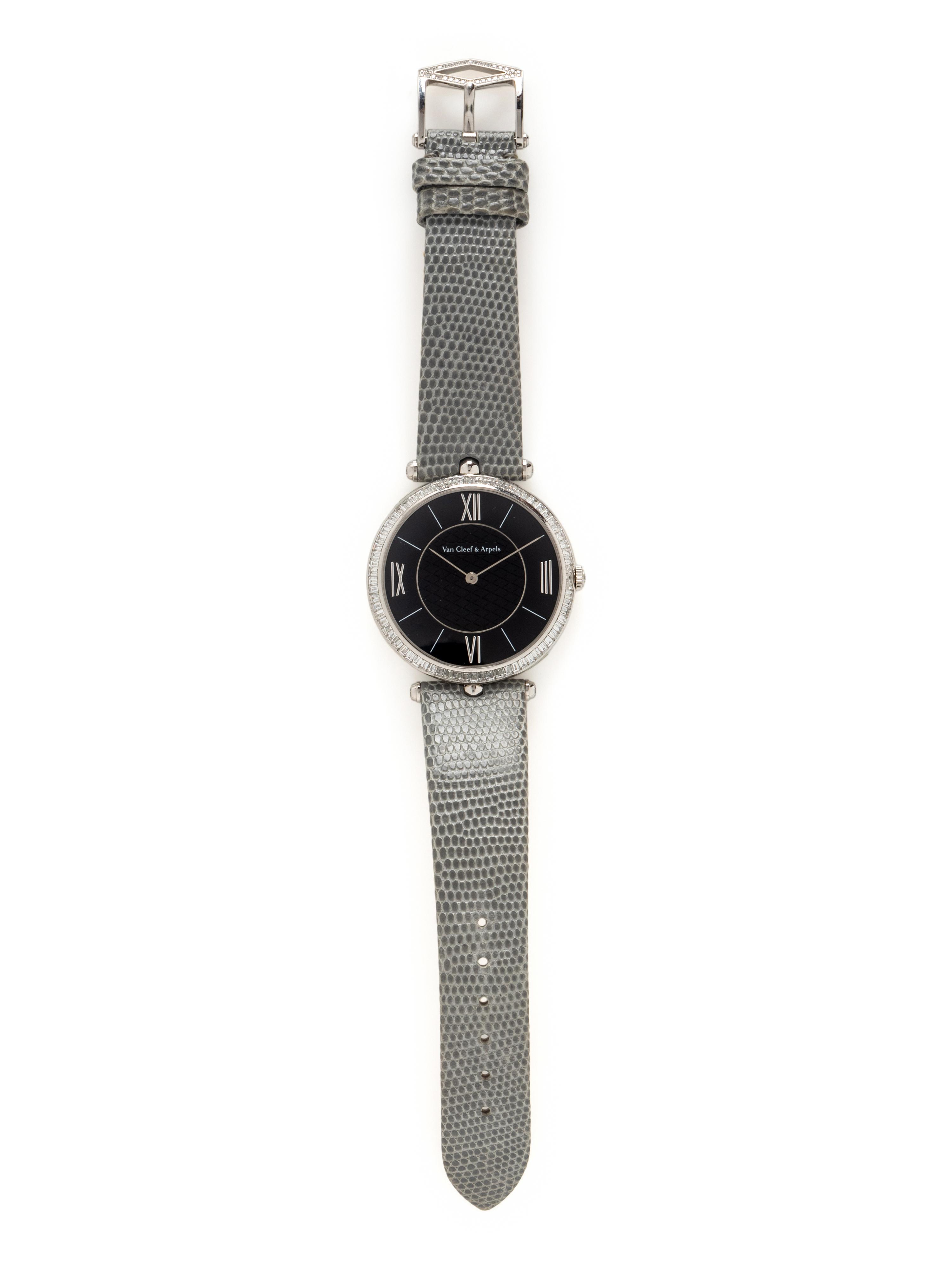 VAN CLEEF AND ARPELS, PLATINUM AND DIAMOND 'PIERRE ARPELS' WATCH