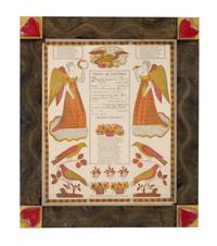 A Pennsylvania German Engraved and Polychrome Decorated Baptism Fraktur
