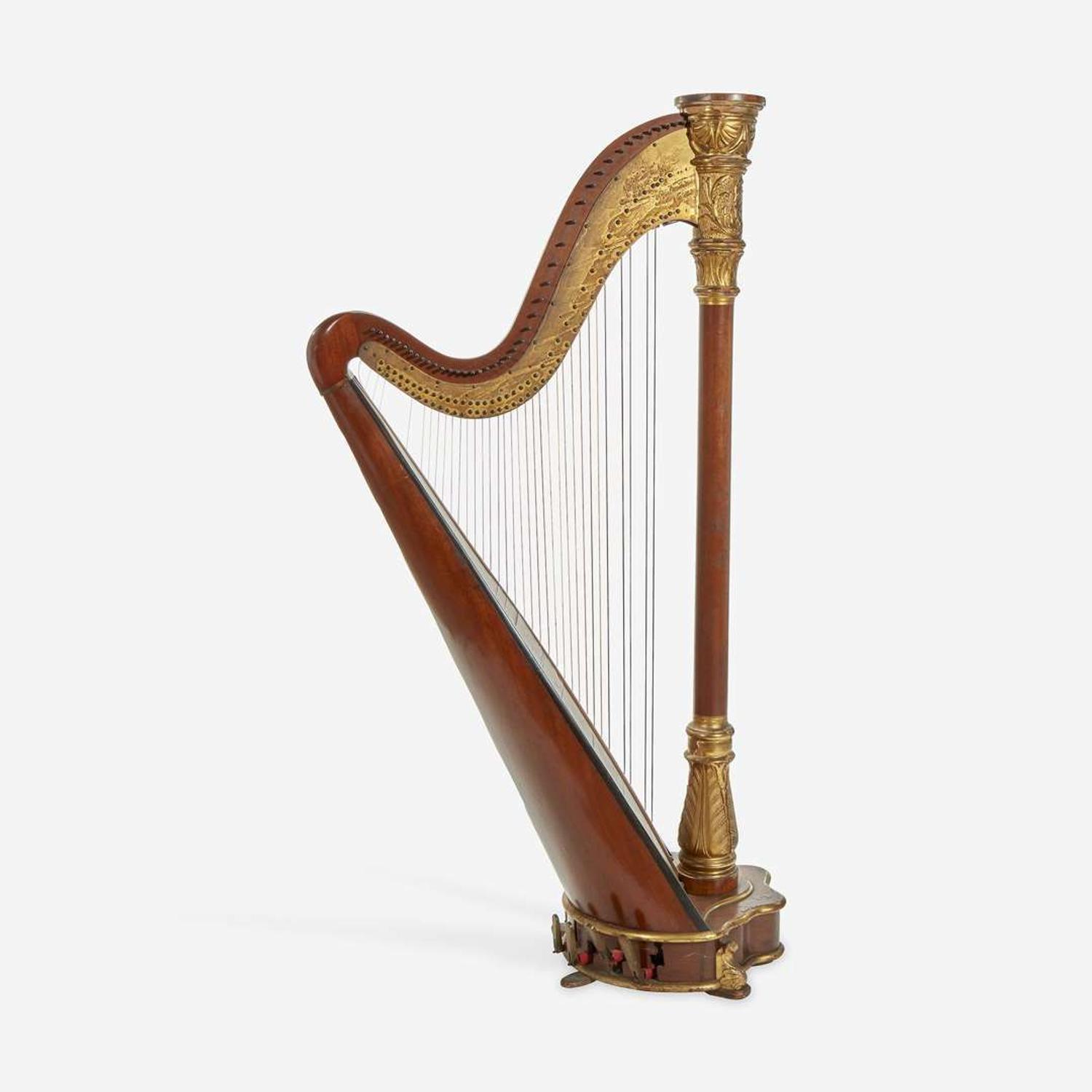 A Schimmeyer Parcel Gilt Harp Late 19th/early 20th century