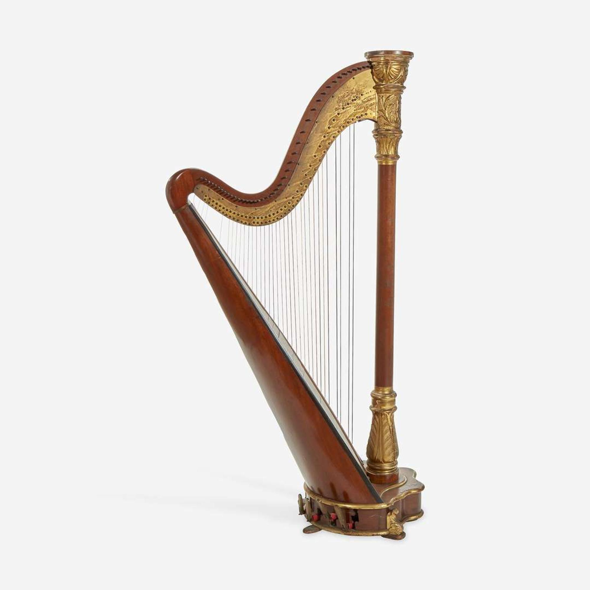 A Schimmeyer Parcel Gilt Harp Late 19th/early 20th century