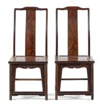 A Pair of Chinese Jichimu Yokeback Side Chairs