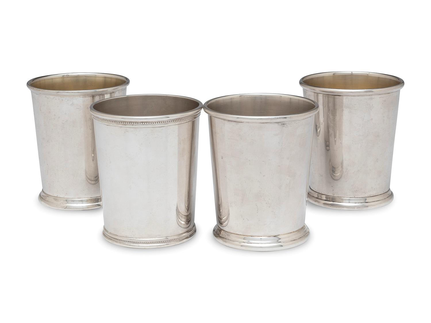 Four American Silver Julep Cups