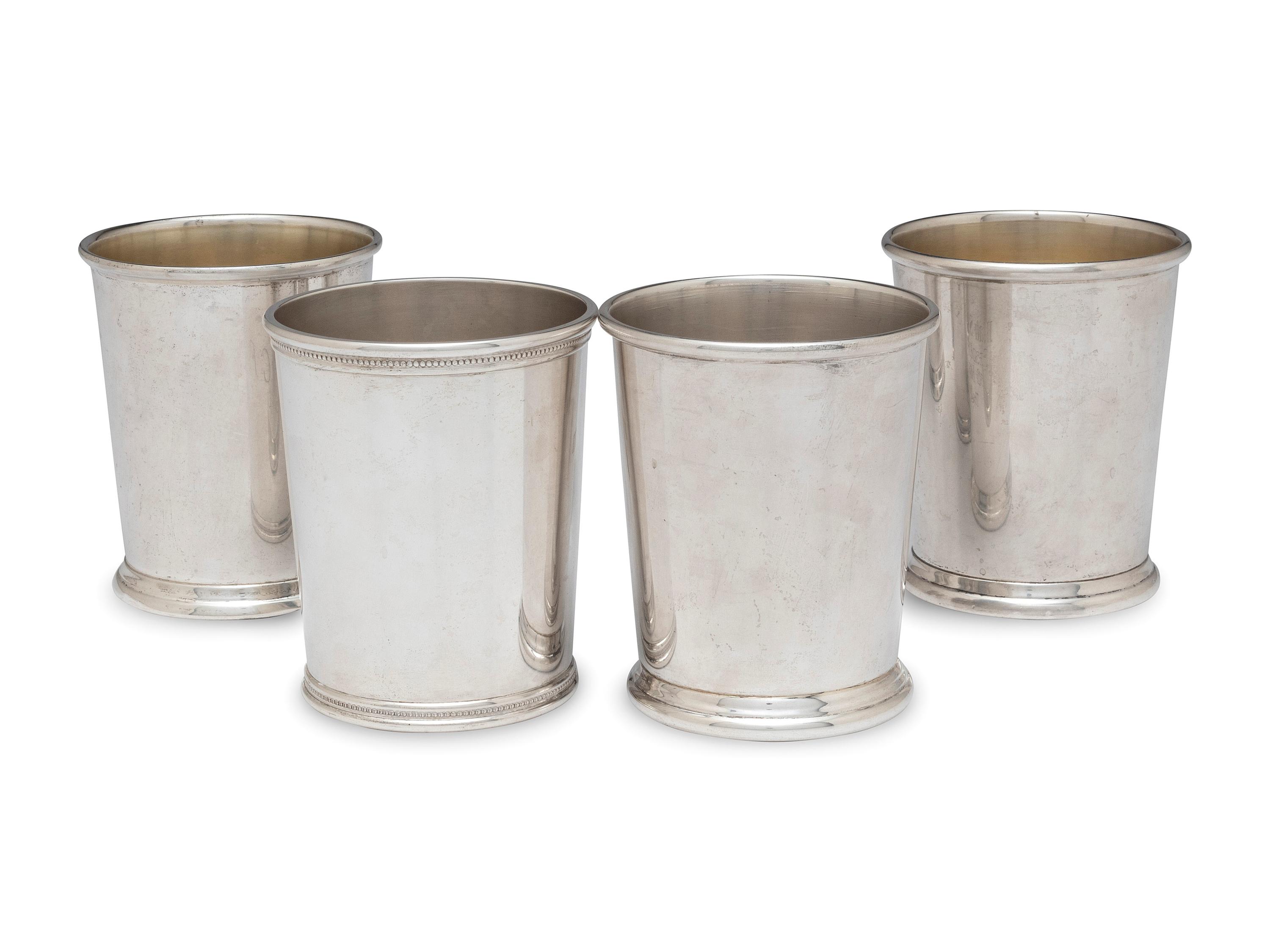 Four American Silver Julep Cups