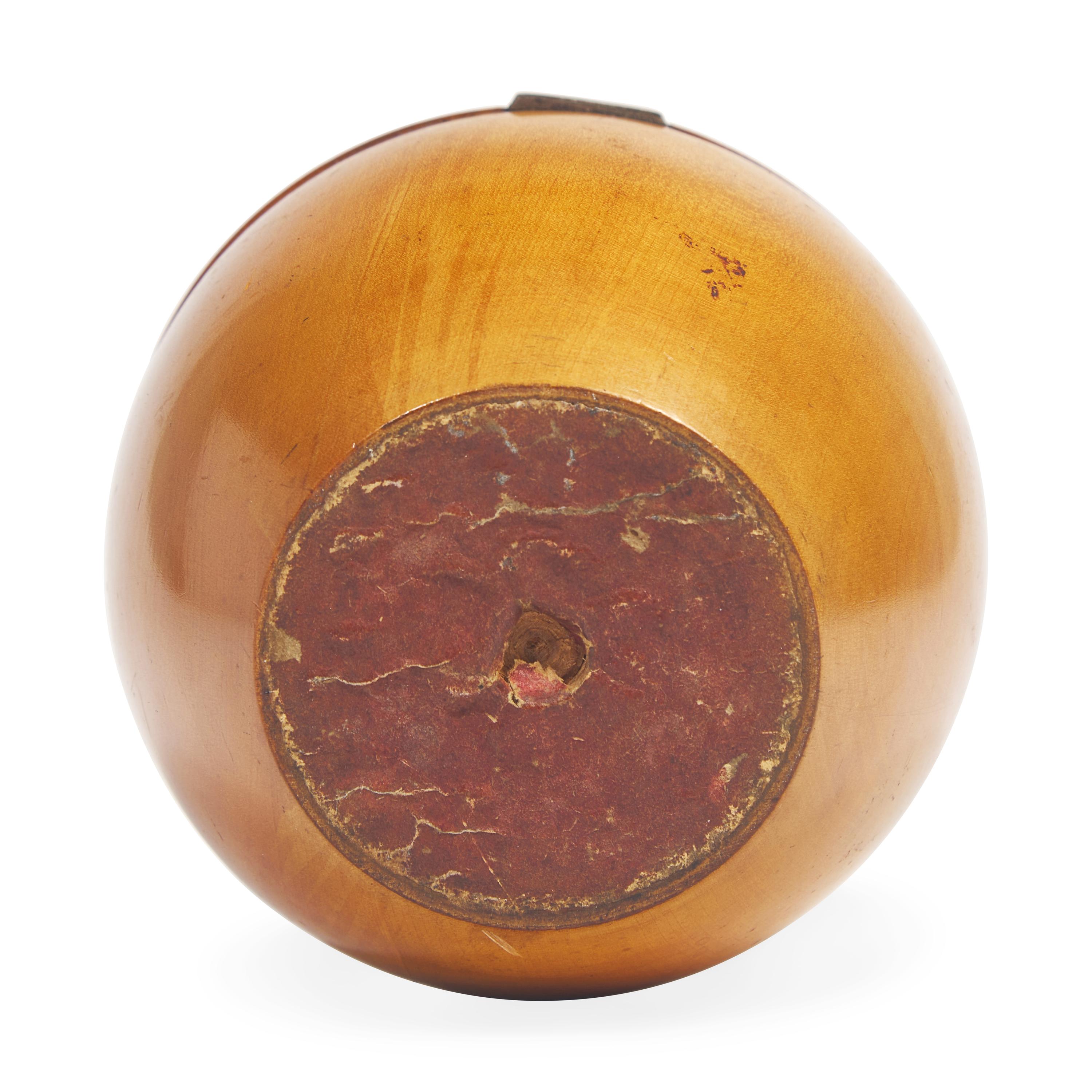 A George III Fruitwood Apple-Form Tea Caddy