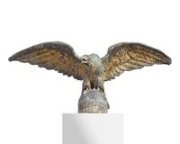 A Large Molded and Gilded Copper Pilot House Eagle