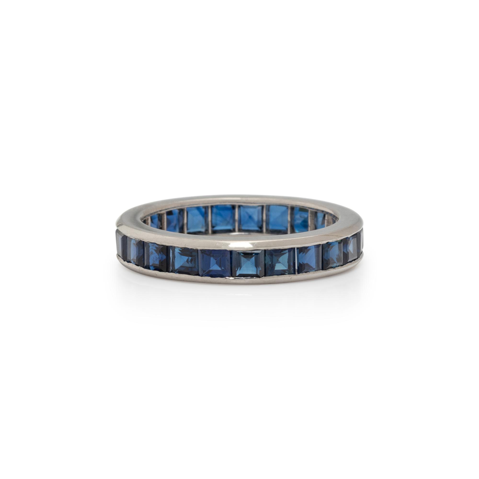 OSCAR HEYMAN, SAPPHIRE AND PLATINUM ETERNITY BAND
