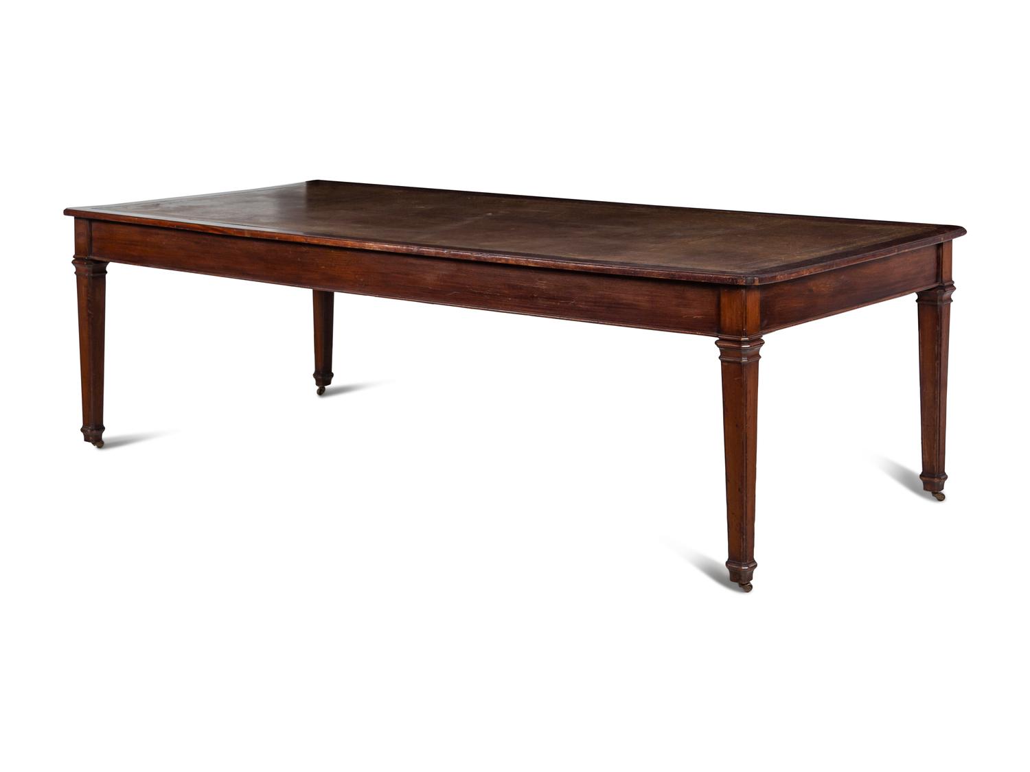 An Oversized Georgian Style Mahogany Writing Desk or Library Table