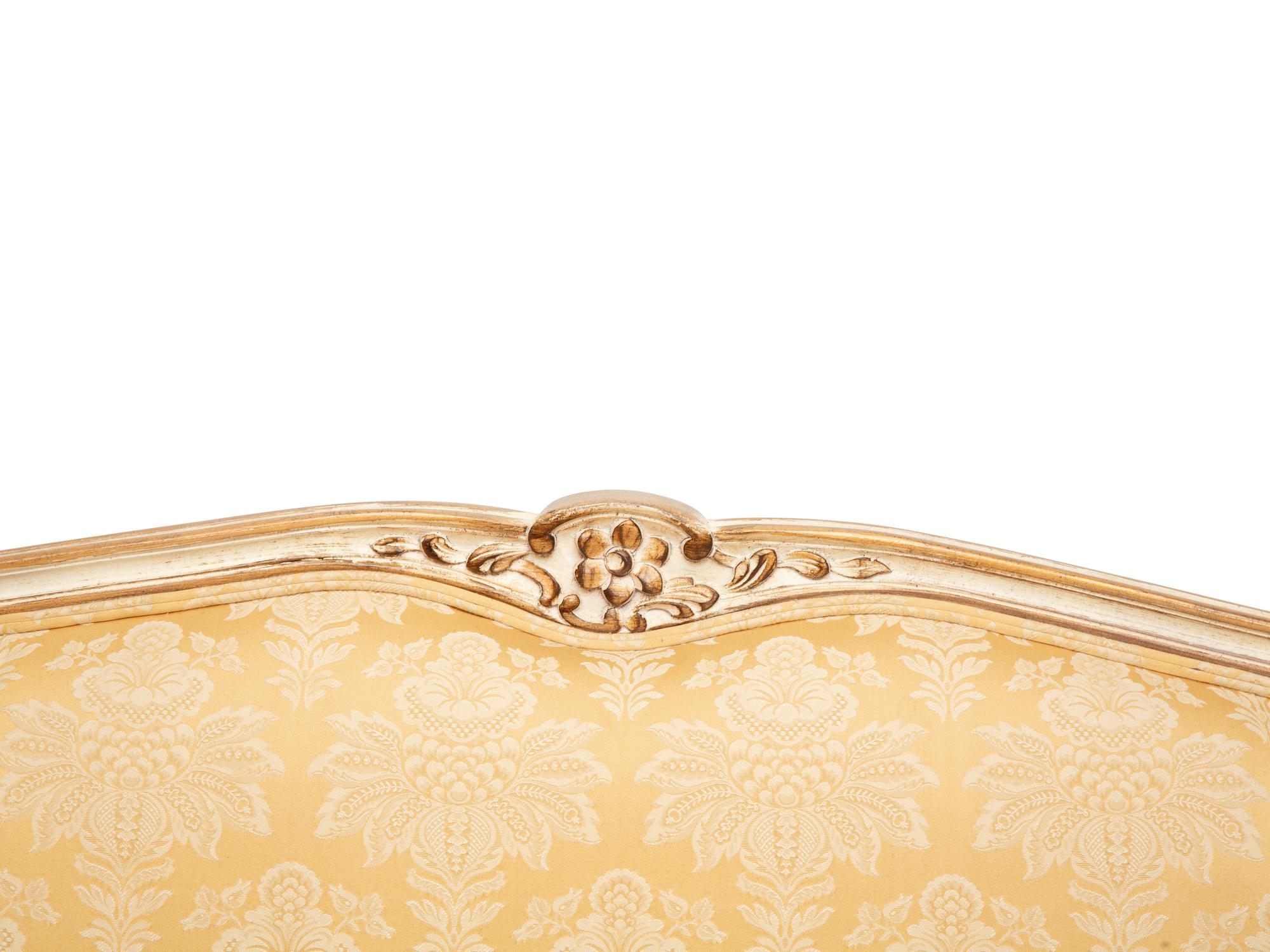 A Louis XV Style Painted and Parcel Gilt Canape — 19th/20th Century
