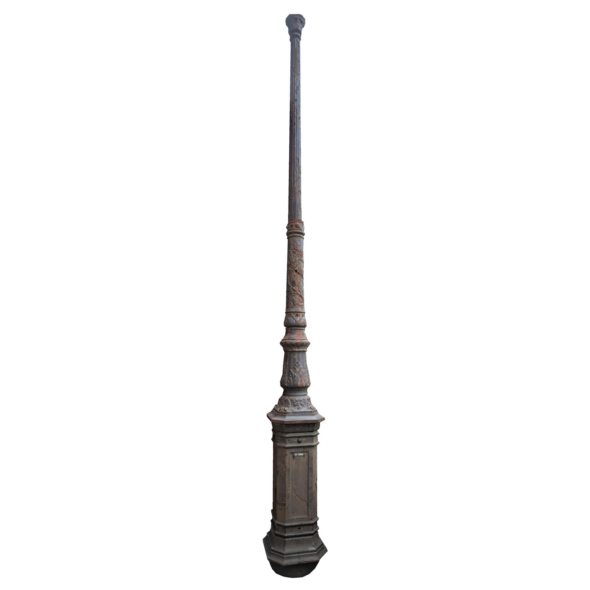 An Iron Lamp Post 17" W x 17" D x ~200" H — France, 20th Century