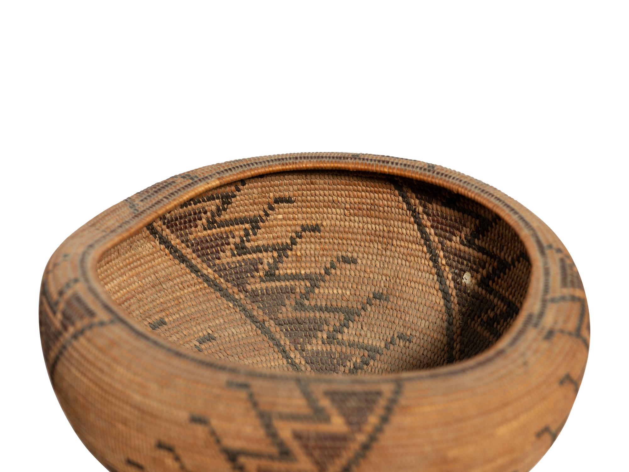 Yokut Chalice-Shaped Polychrome Basket