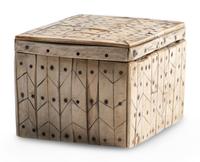 Iñupiaq Wood Box, with Bone Inlay