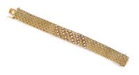 A 14 Karat Yellow Gold and Diamond Bracelet, 31.10 dwts.
