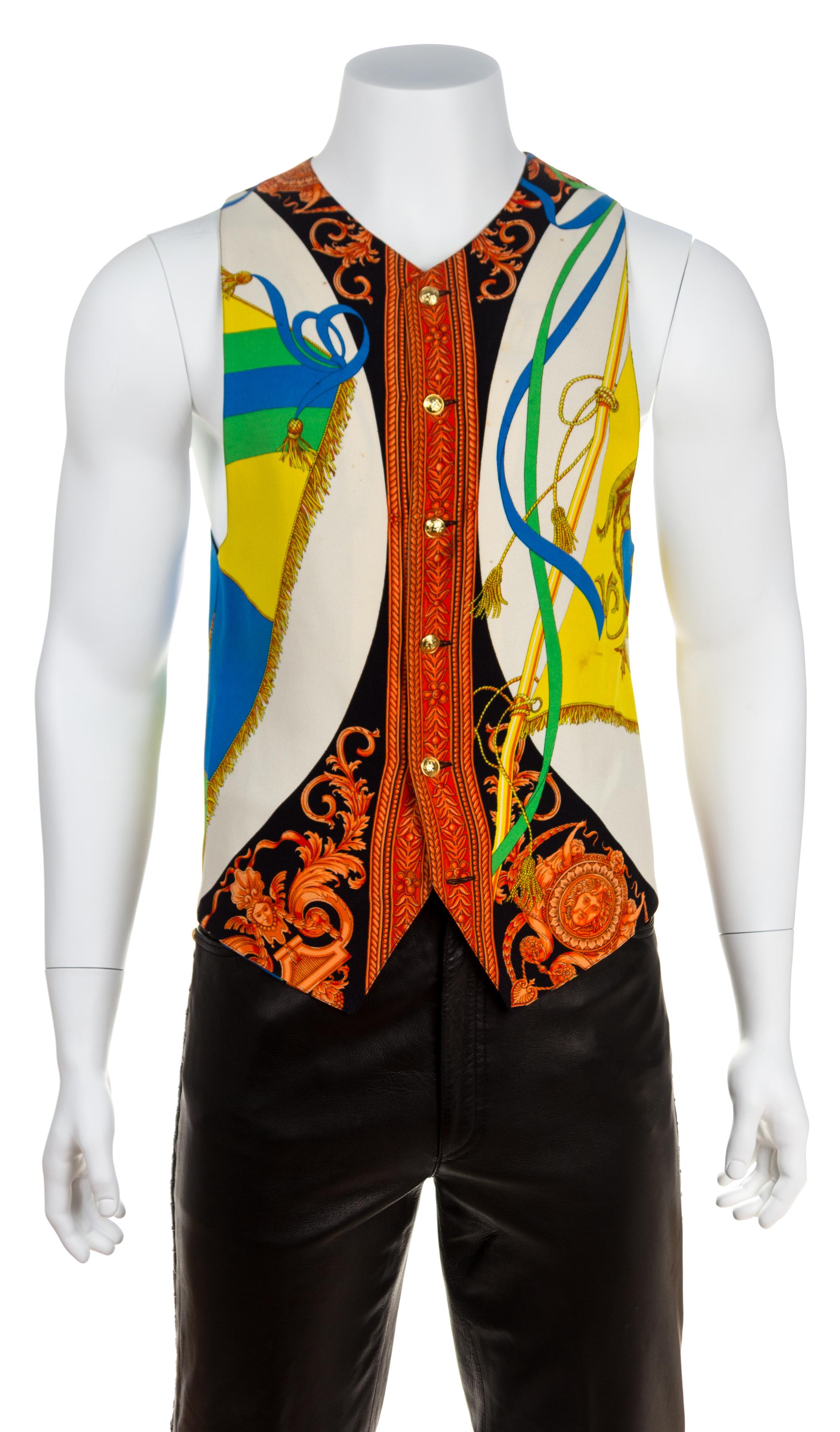 A Gianni Versace Silk Vest, Size 48.