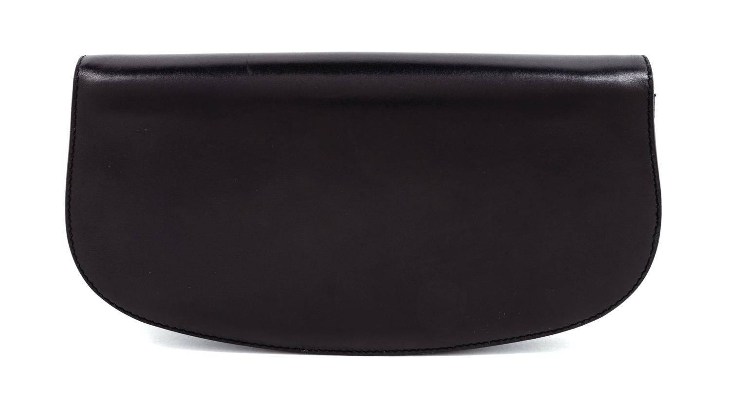 A Gucci Black Leather Vintage Clutch, 5" H x 9.5" W x 1.5" D.