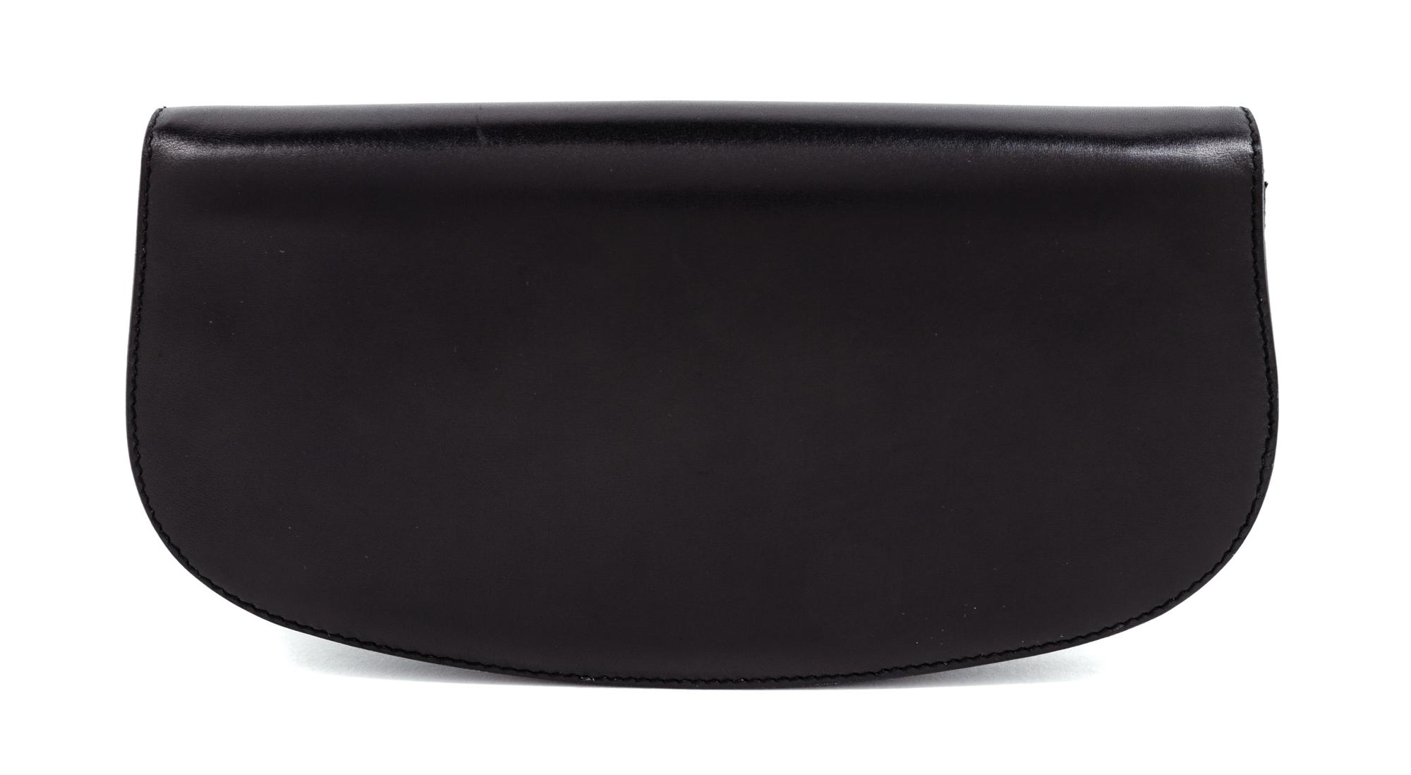 A Gucci Black Leather Vintage Clutch, 5" H x 9.5" W x 1.5" D.