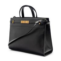 SAINT LAURENT, BLACK LEATHER MANHATTAN BAG