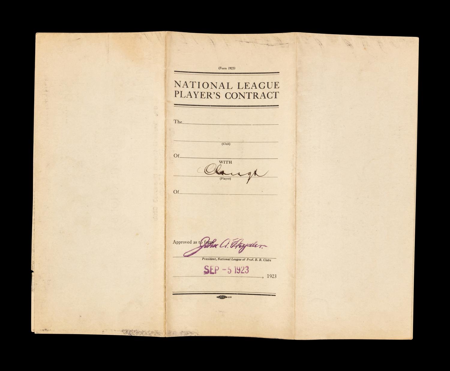A Group of 15 1920s-30s St. Louis Cardinals Contract Agreements All Signed by Branch Rickey