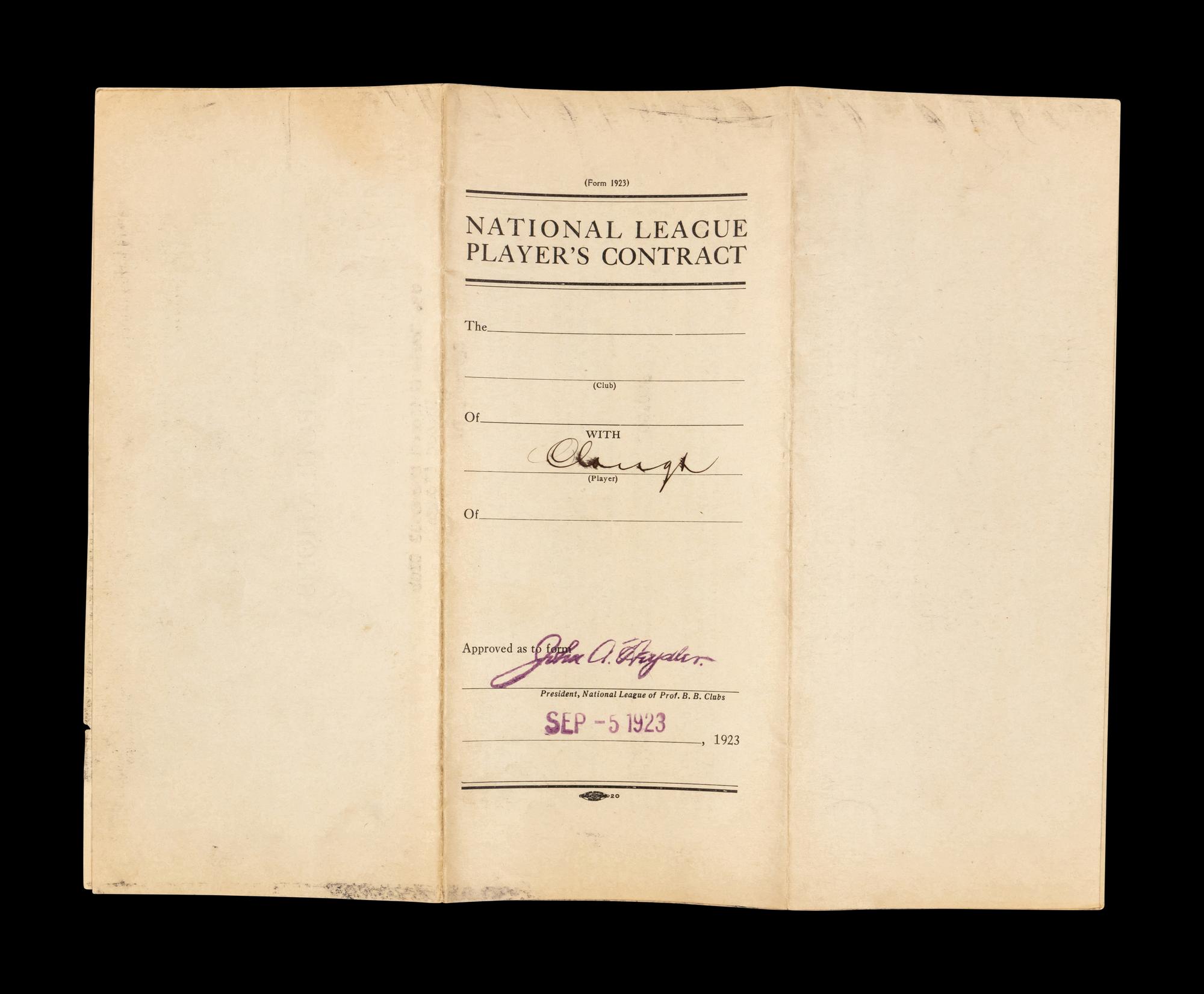 A Group of 15 1920s-30s St. Louis Cardinals Contract Agreements All Signed by Branch Rickey