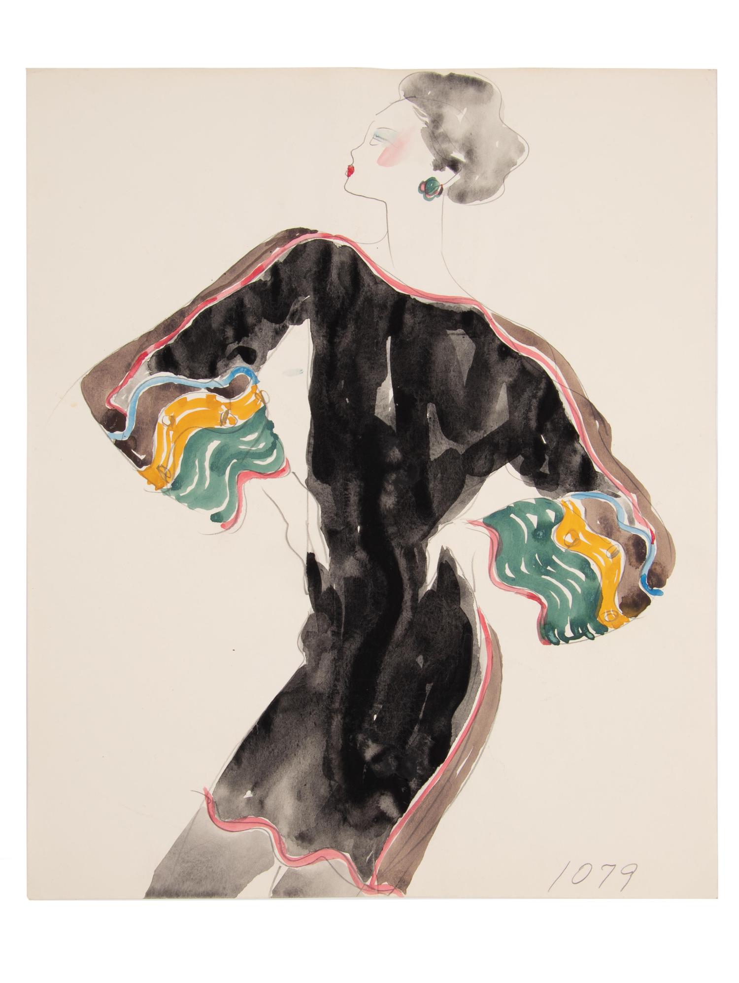 Jesper Nyeboe for Geoffrey Beene Fashion Illustration, 1980s