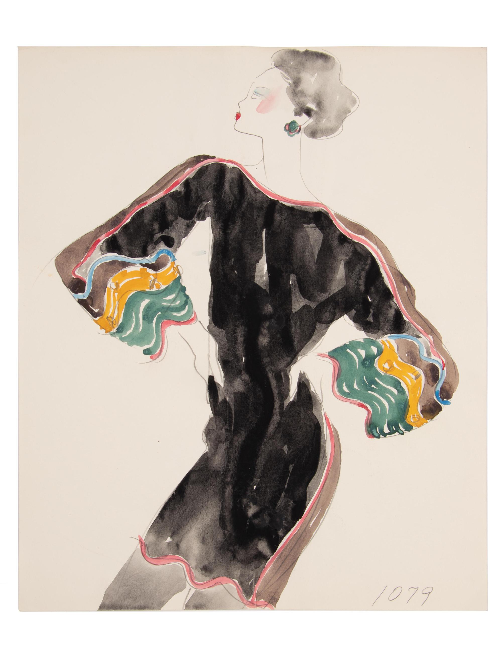 Jesper Nyeboe for Geoffrey Beene Fashion Illustration, 1980s