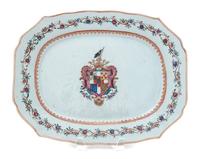 An English Lowestoft Armorial Platter Length 13 1/4 inches. — 19TH CENTURY