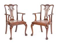 A Pair of George III Style Mahogany Armchairs