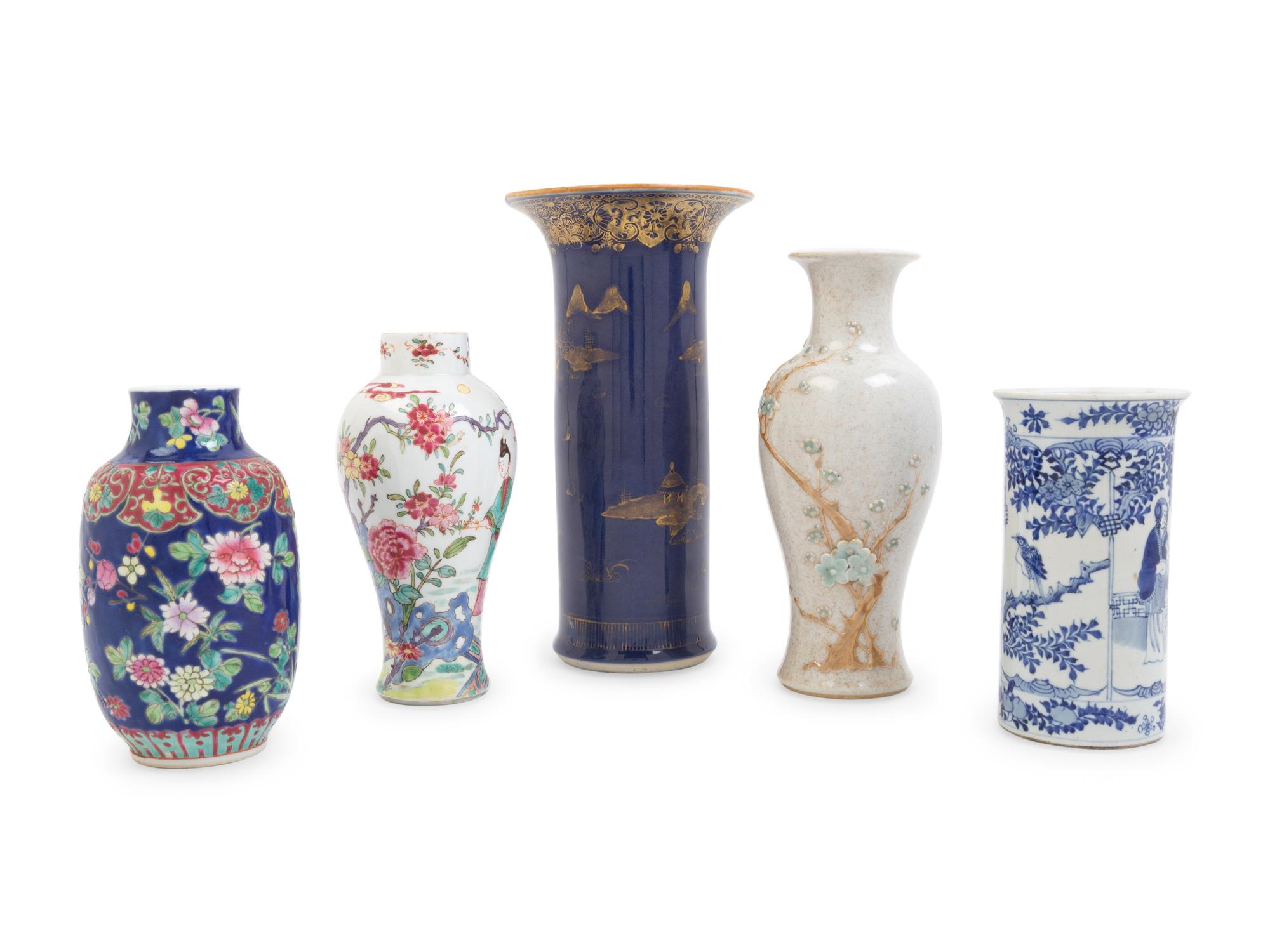 Five Chinese Porcelain Vases