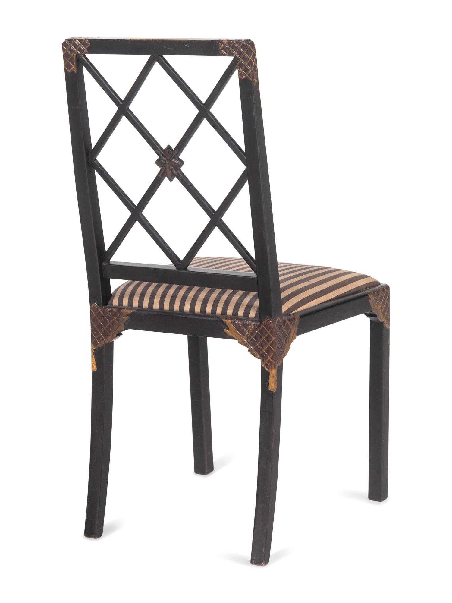 A Pair of English Trompe-l'Oeil Painted Side Chairs