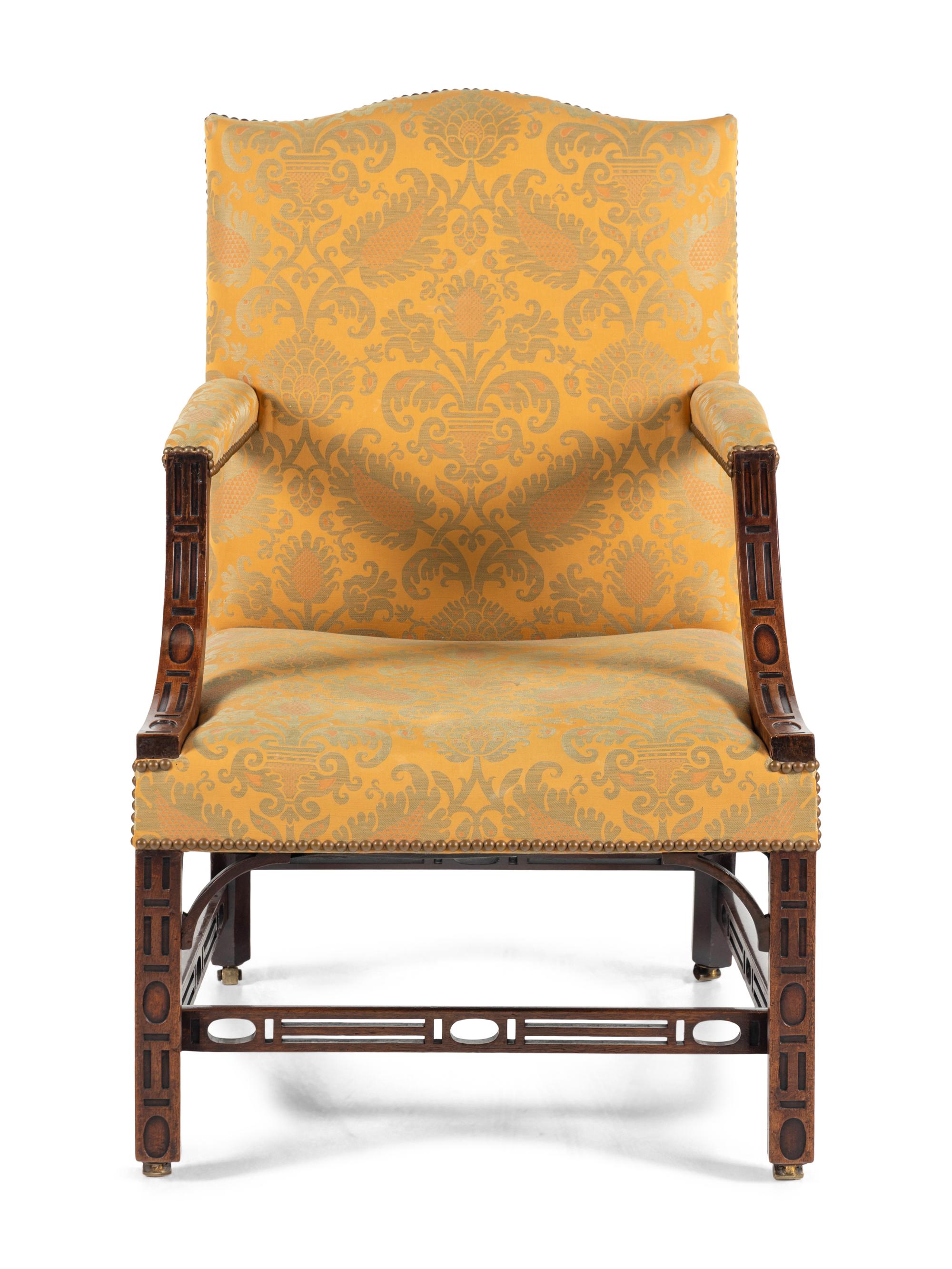 A George III Mahogany Library Chair