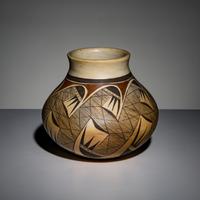 Priscilla Namingha (Hopi-Tewa, b. 1924-2008) — Polychrome Pottery Jar, with Migration Pattern