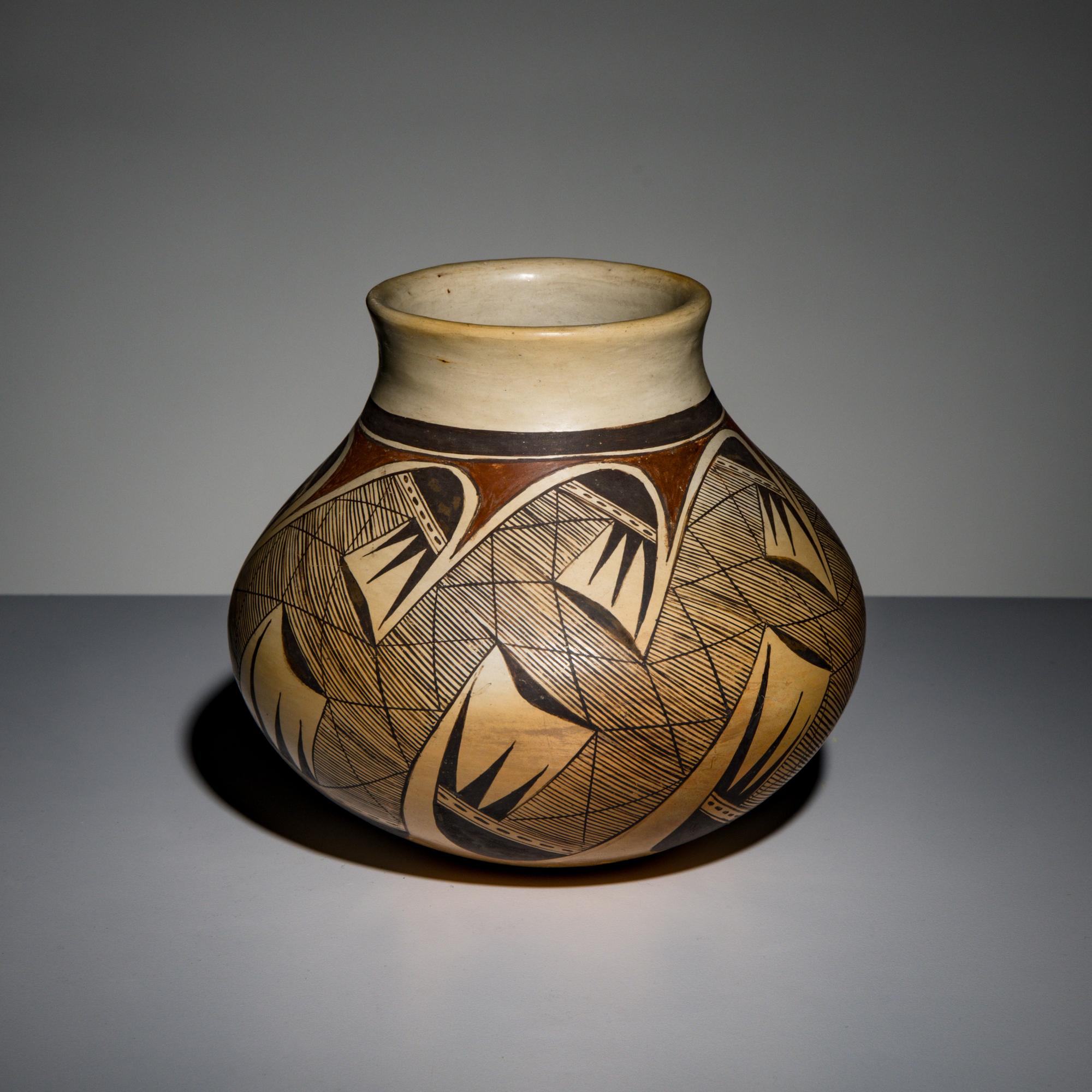 Priscilla Namingha (Hopi-Tewa, b. 1924-2008) — Polychrome Pottery Jar, with Migration Pattern