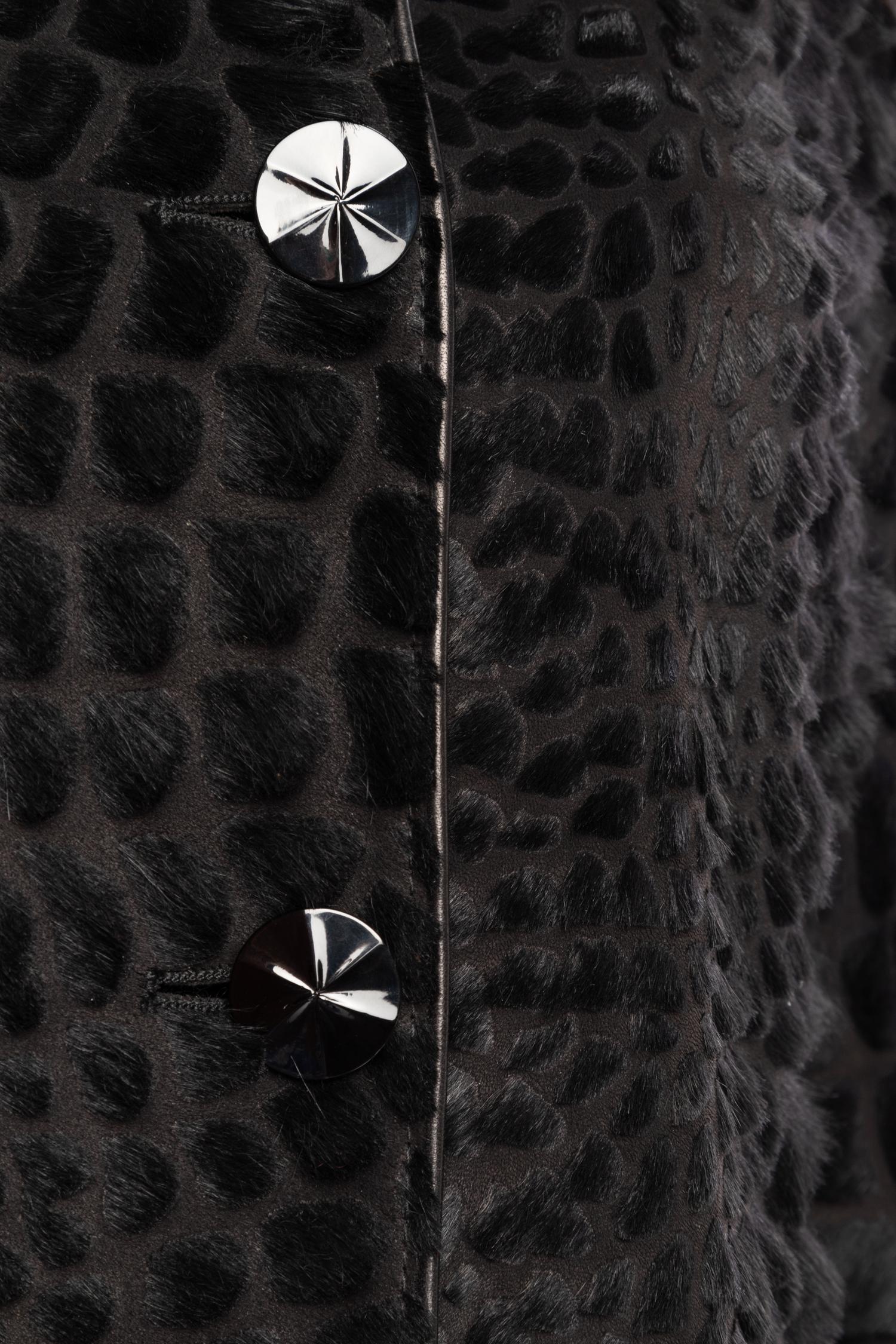 Giorgio Armani Trimmed Fur and Leather Coat