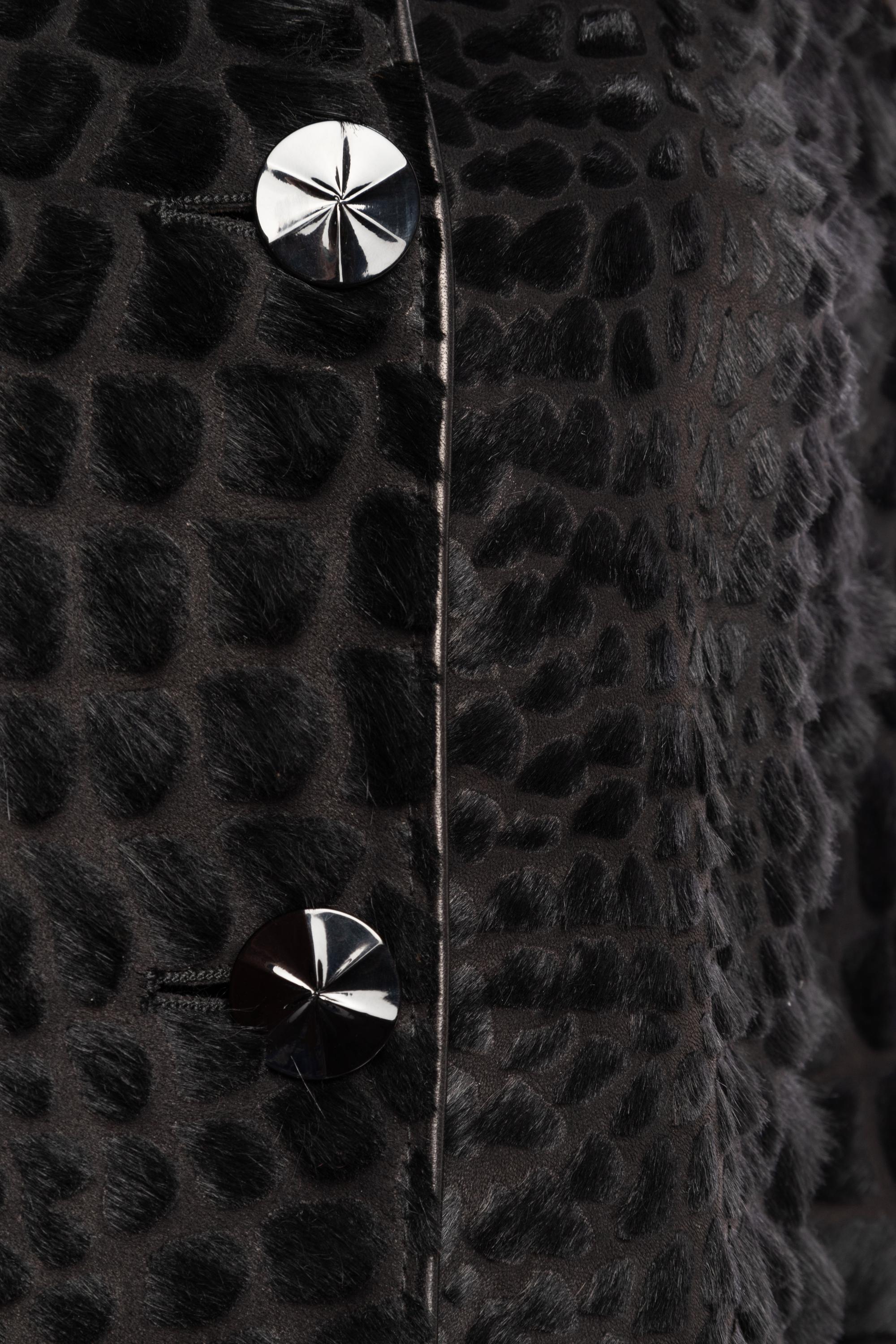 Giorgio Armani Trimmed Fur and Leather Coat