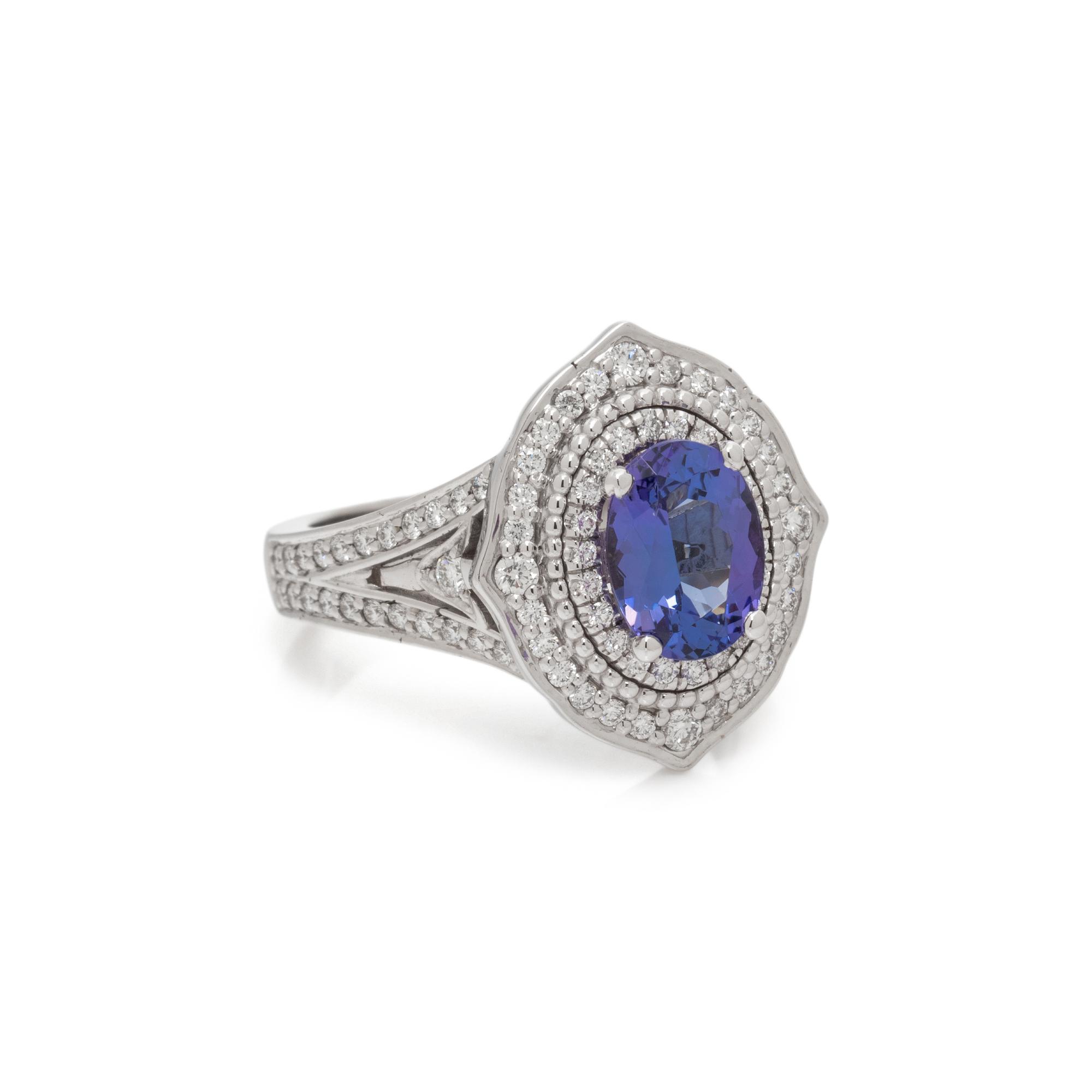 TANZANITE AND DIAMOND RING