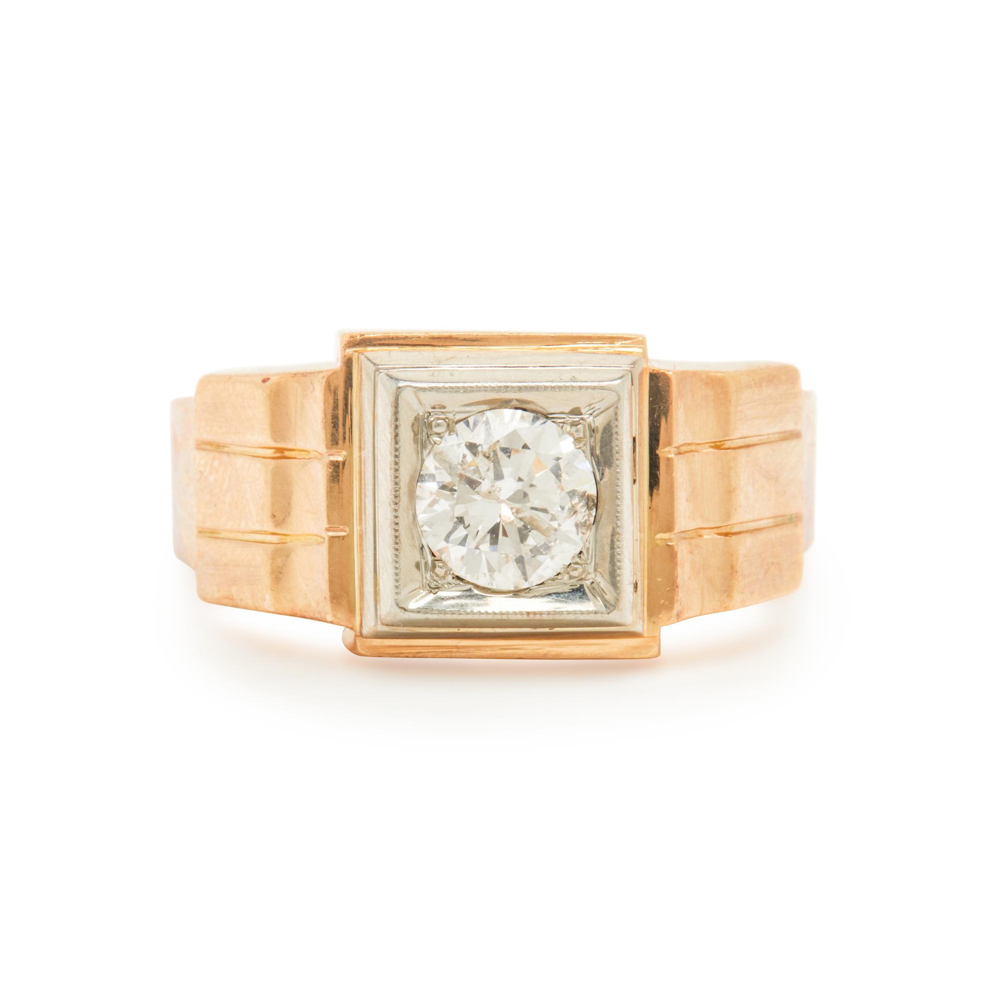 BICOLOR GOLD AND DIAMOND RING