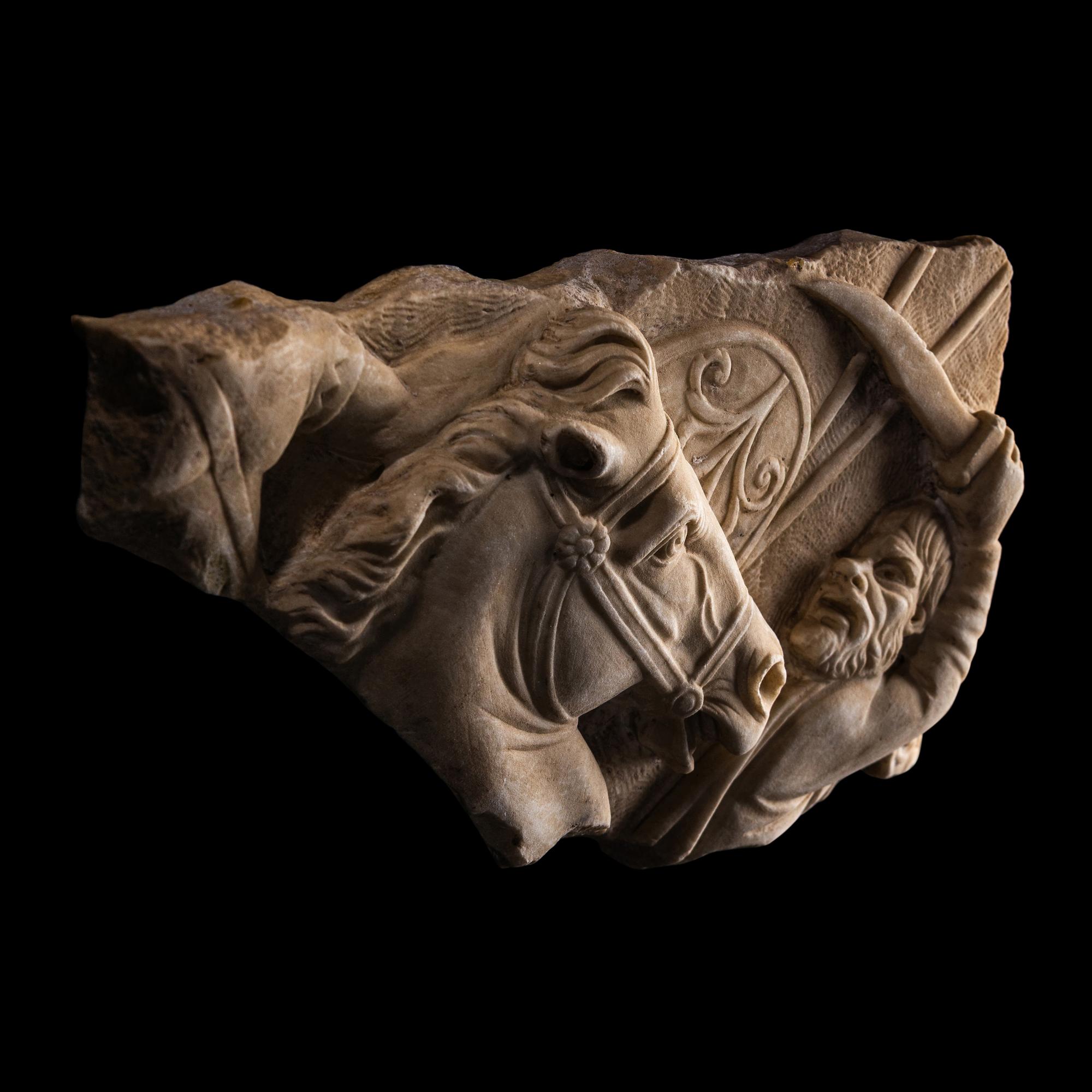A Roman Marble Relief Fragment from a Sarcophagus
