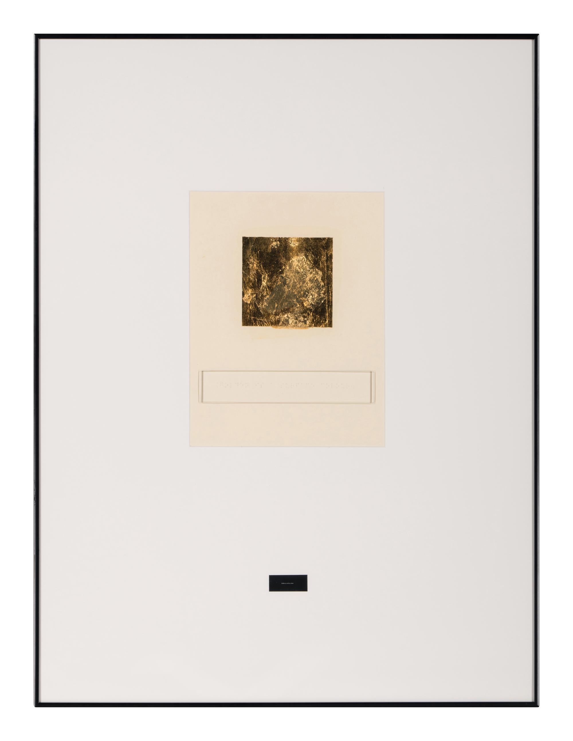 Esprit de l'Escalier (Works for the Blind): Golden is a surface color; Spectator, 1985-87 (2 works from an edition of 15)
