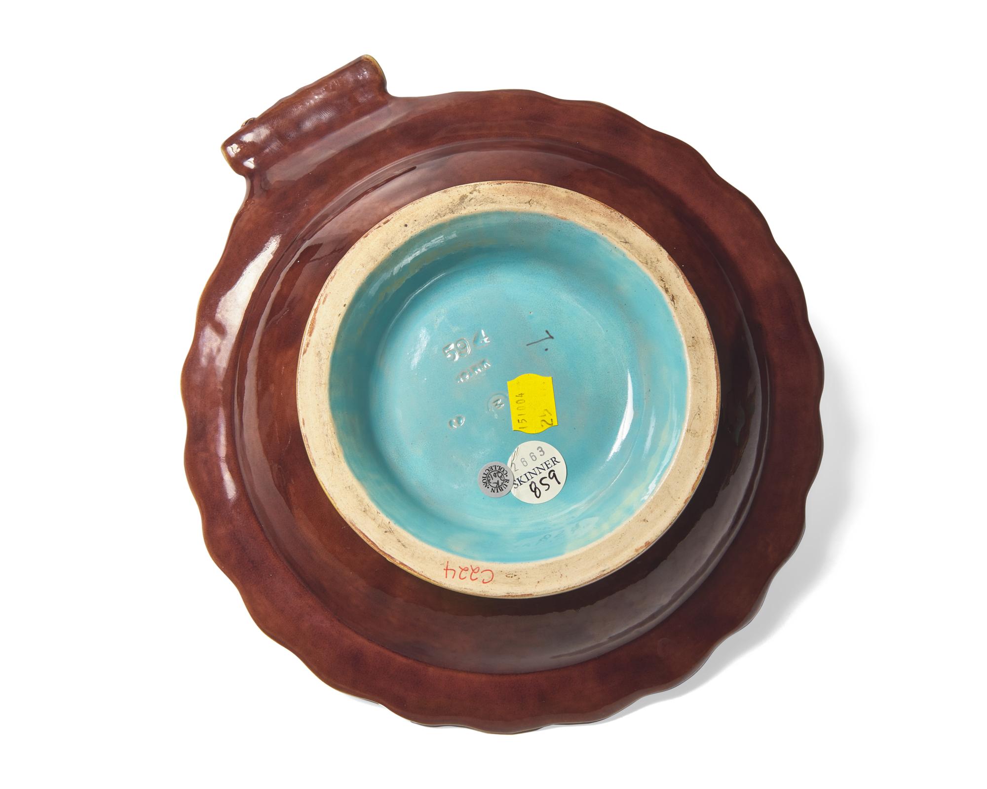 A Minton Majolica Chestnut Server