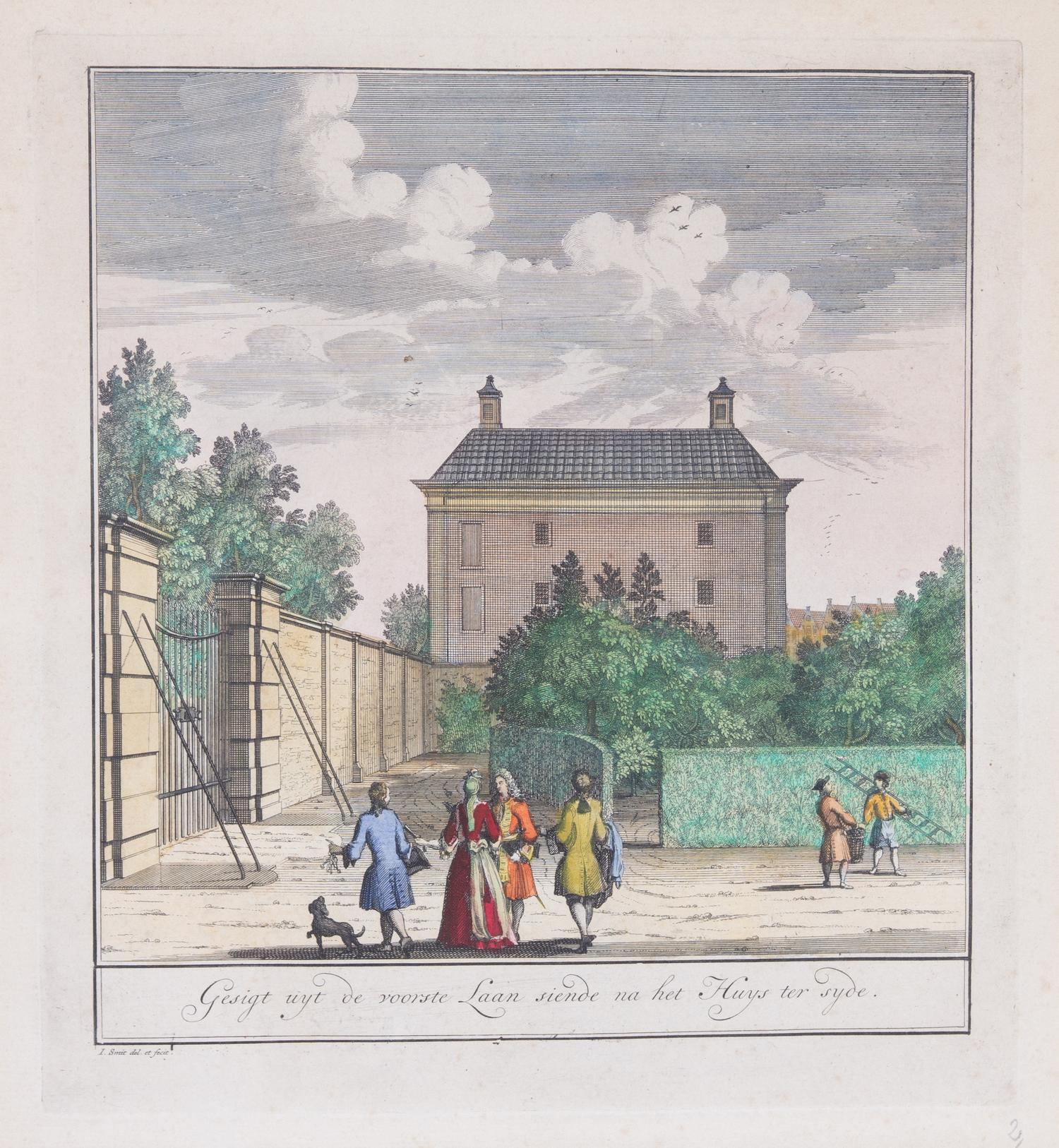 Six Dutch Handcolored Engravings after Jan Smit Plate size 10 1/2 x 9 1/2 inches. — 18TH CENTURY