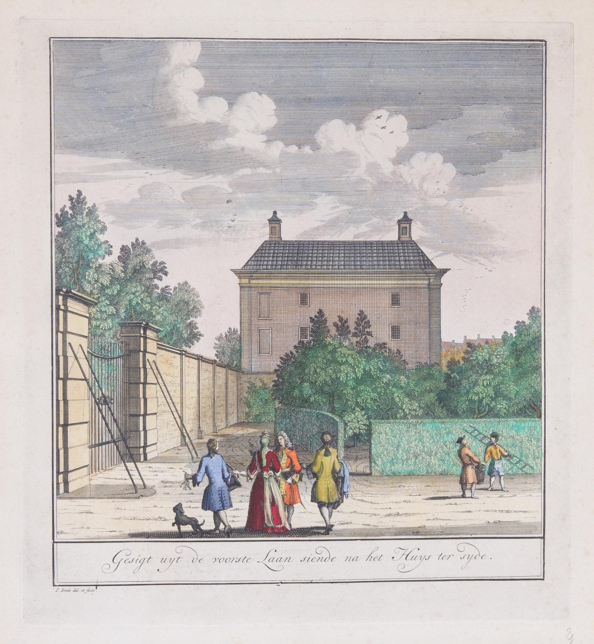 Six Dutch Handcolored Engravings after Jan Smit Plate size 10 1/2 x 9 1/2 inches. — 18TH CENTURY