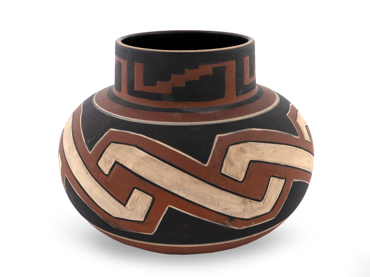 A Clifton Art Pottery Hopi Style Bulbous Vase — 1906-1909