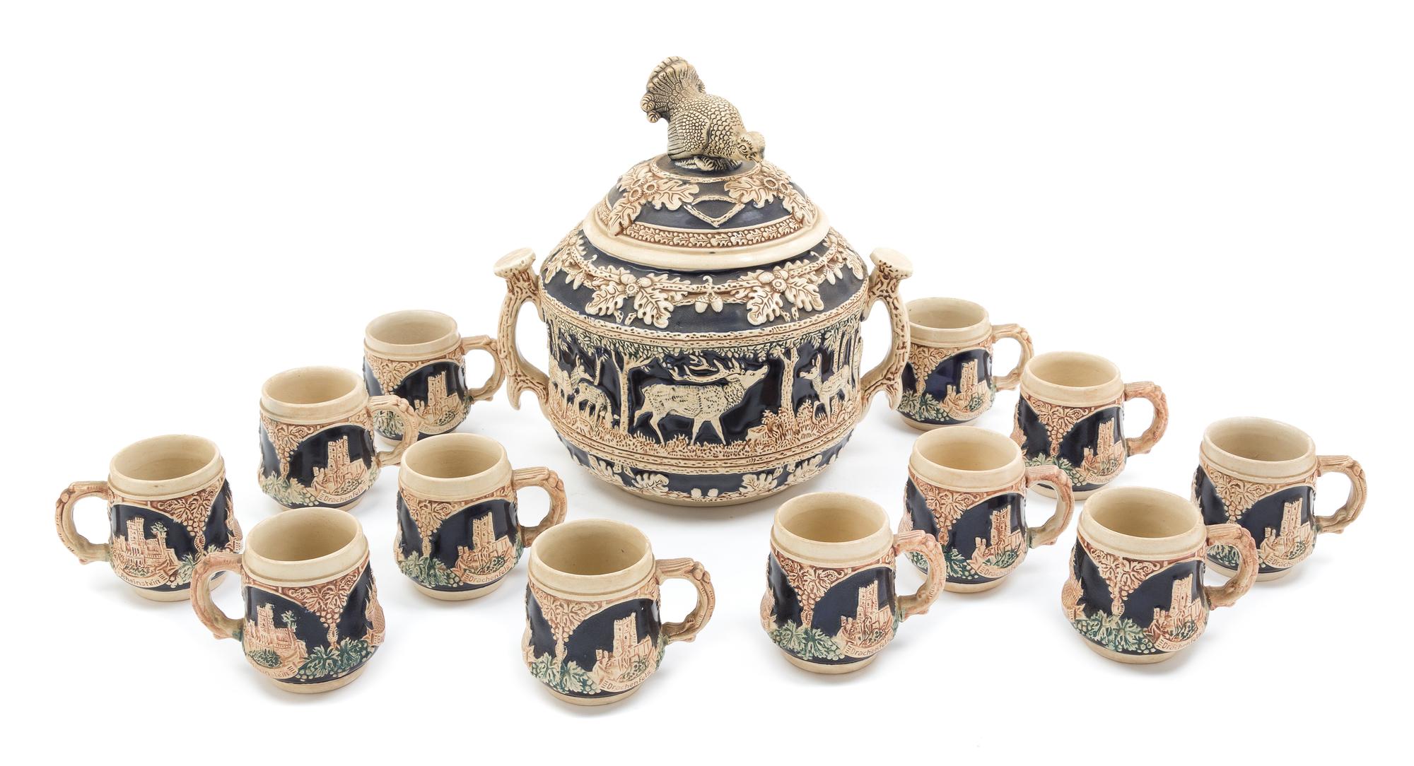A German Ceramic Drink Set Height of first 12 inches. — MARZI & REMY, MID-20TH CENTURY