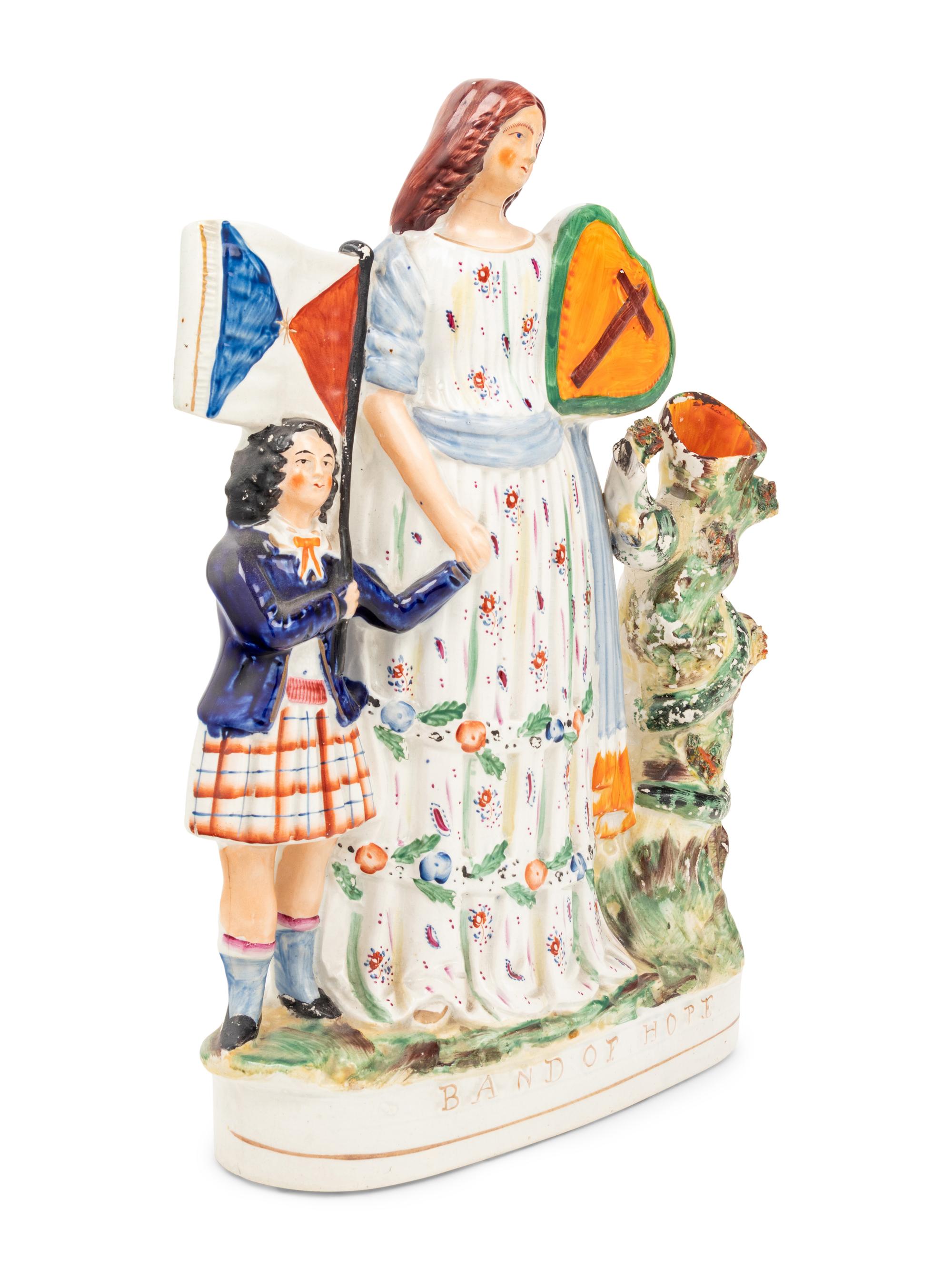 A Staffordshire Band of Hope Figural Group